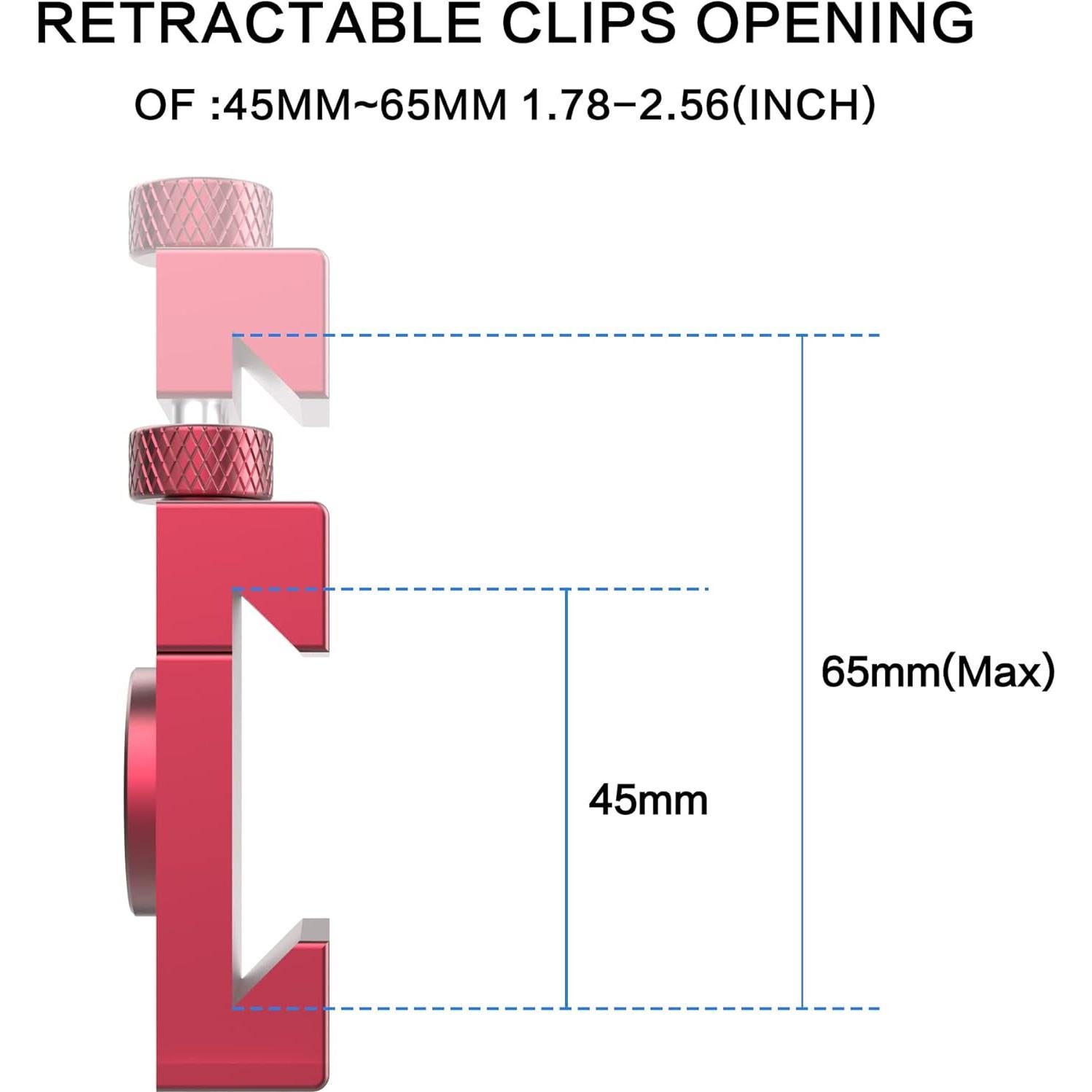 Smartphone Fence Mount for Tennis & Pickleball Training, Adjustable Retractable, 360 Swivel, Compatible with iPhone, Android, Mevo Start, AKASO EK7000, Digital Camera