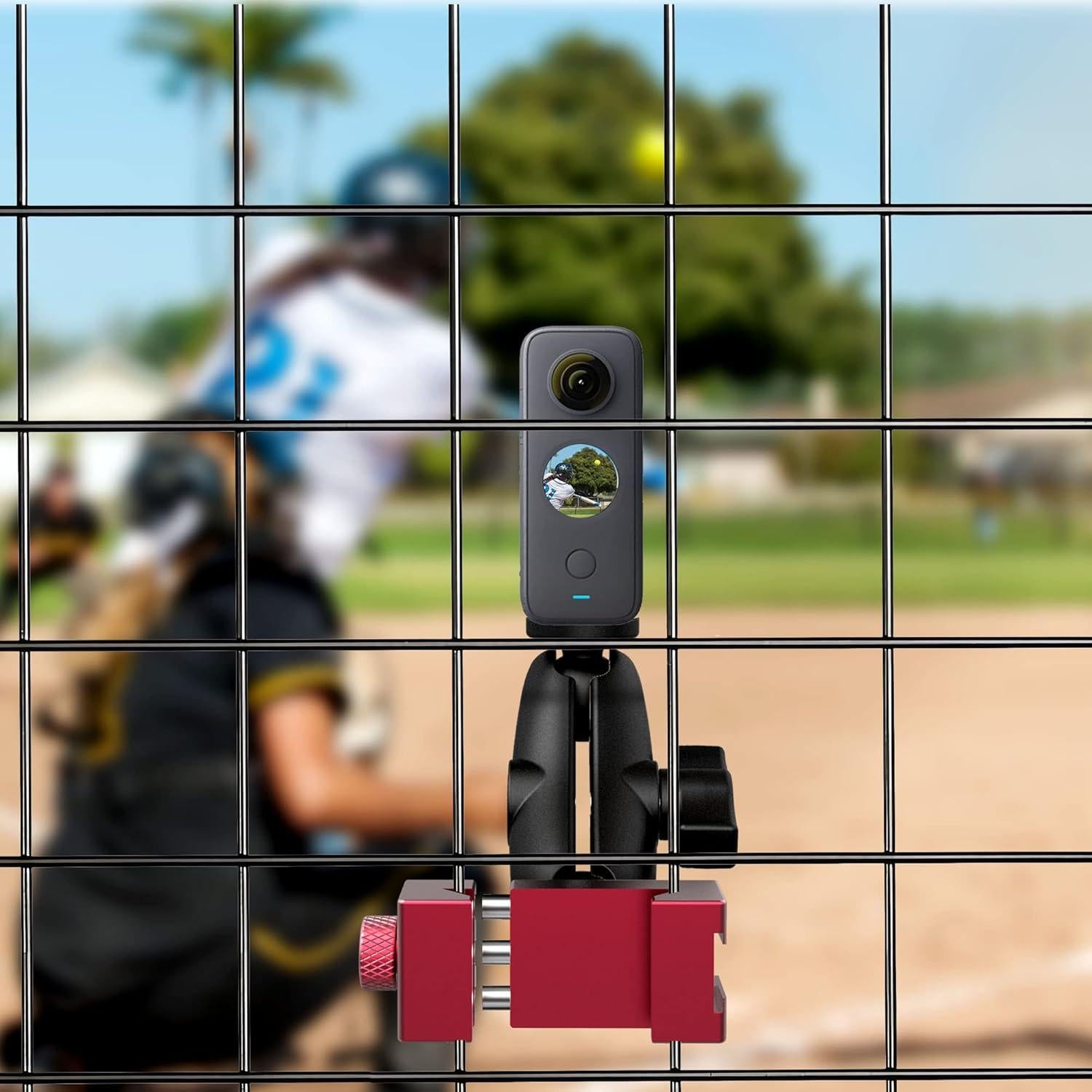 Smartphone Fence Mount for Tennis & Pickleball Training, Adjustable Retractable, 360 Swivel, Compatible with iPhone, Android, Mevo Start, AKASO EK7000, Digital Camera