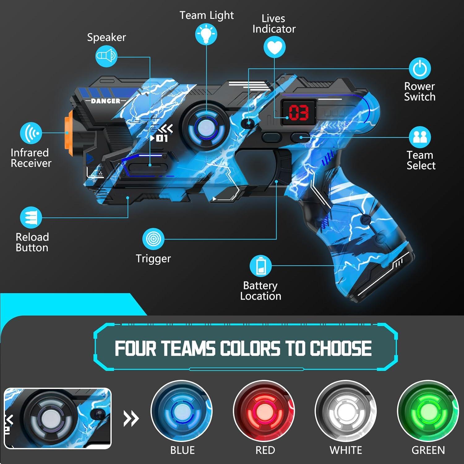 Conjunto de Laser Tag OSALON 2 Pistolas y Chalecos LED