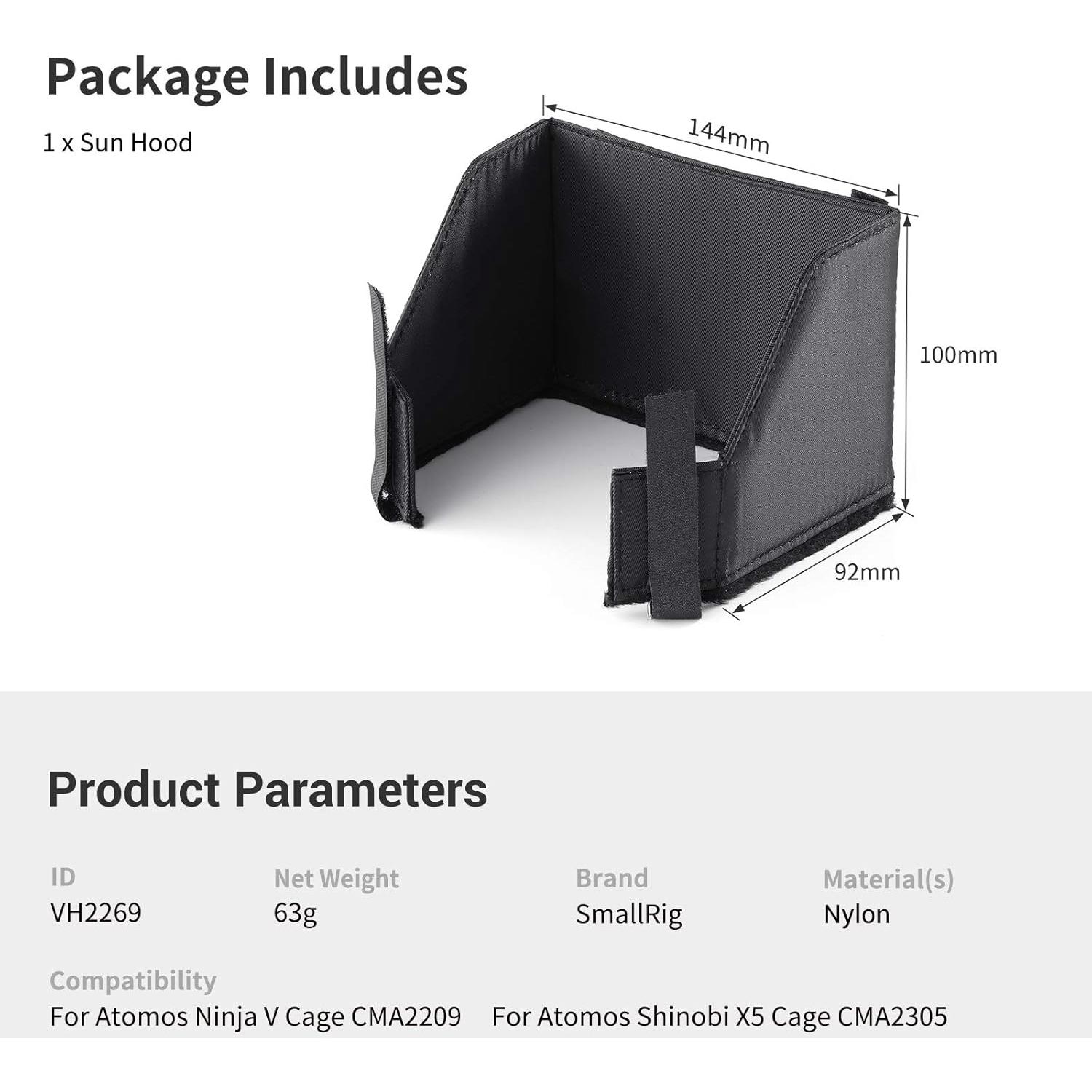 Capota Solar SmallRig para Atomos Shinobi 5" VH2269