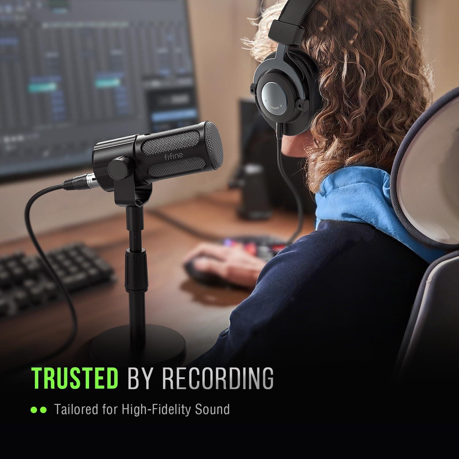 Micrófono Dinámico XLR FIFINE TANK1 para Grabación y Podcast