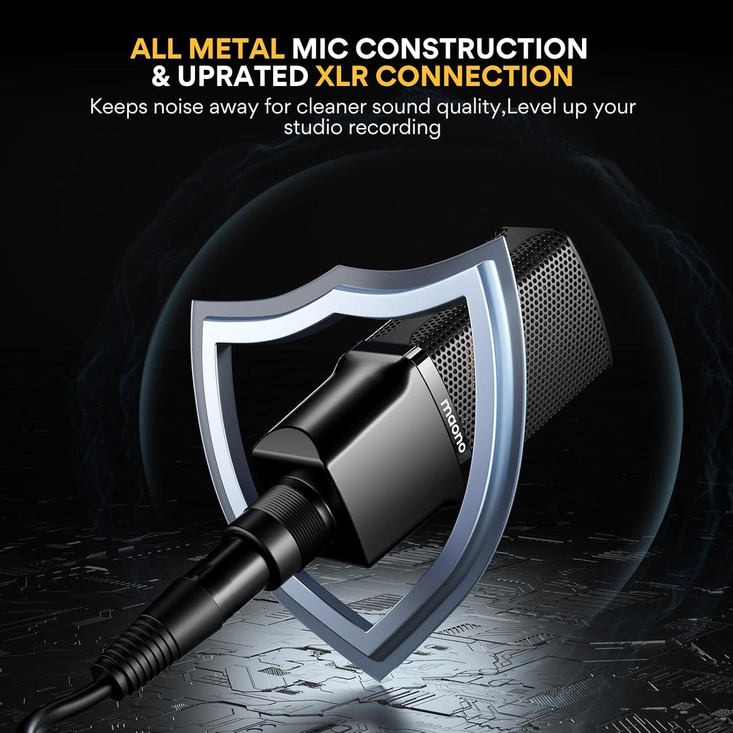 Micrófono de Condensador XLR Maono PM500 Cardioide 34mm