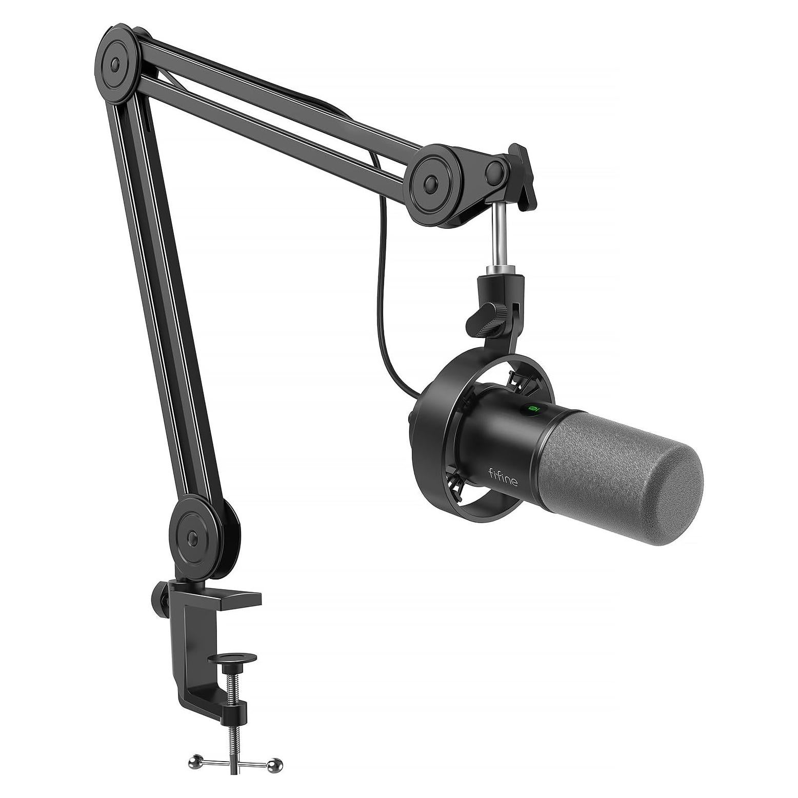 Micrófono Dinámico FIFINE K688T con Soporte de Brazo para Podcast