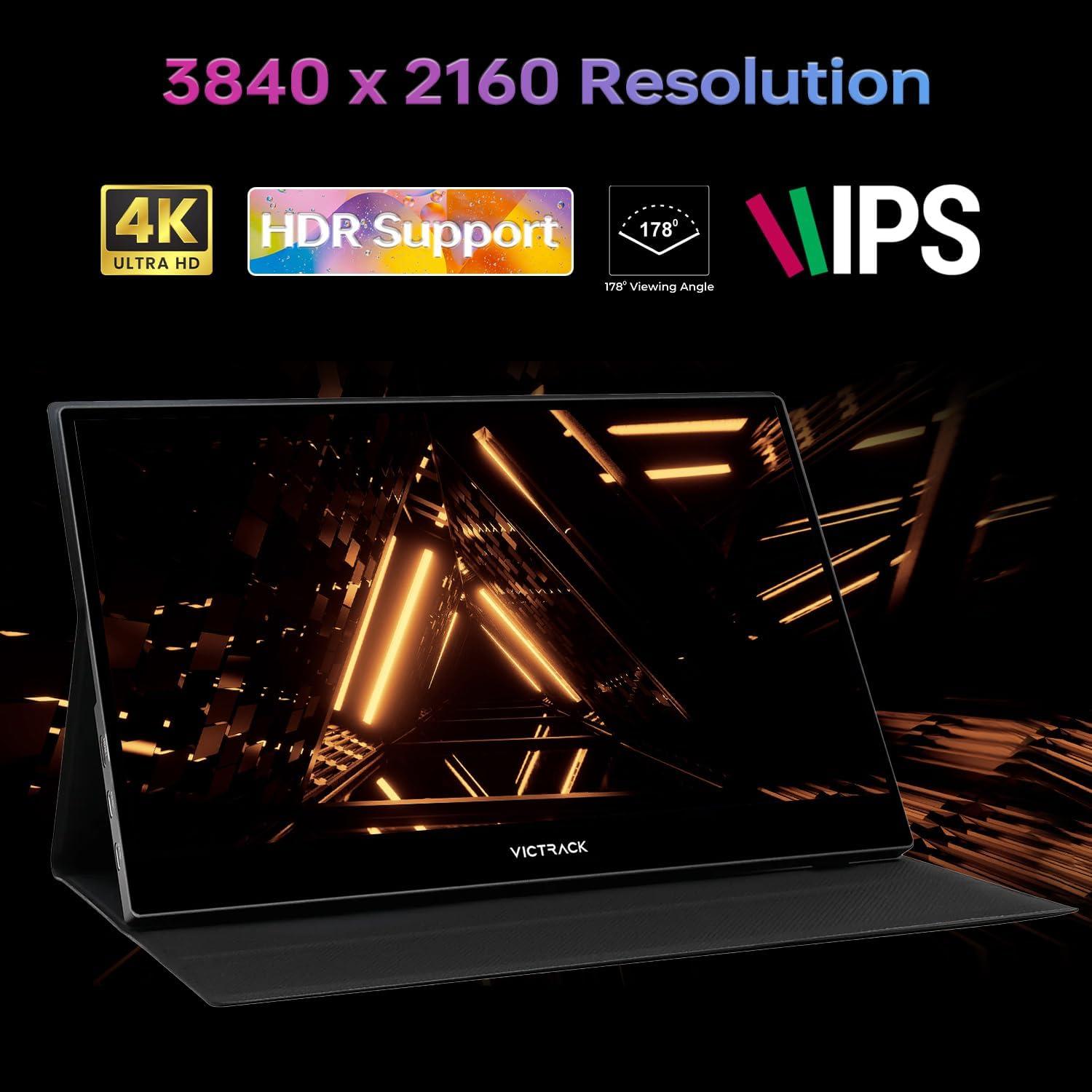 Monitor Portátil 4K Victrack 13.3" UHD para Juegos