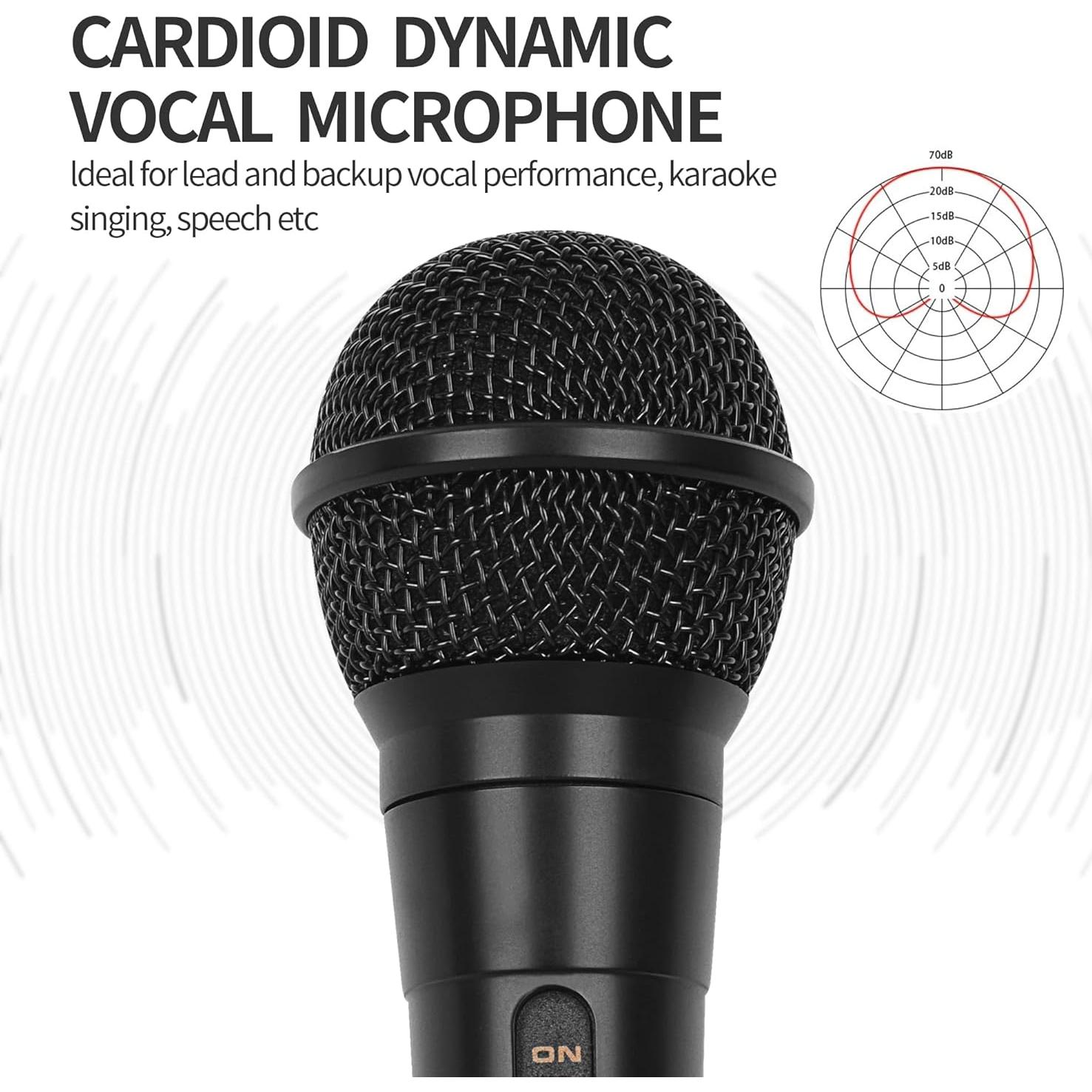 Micrófono de Mano Marengo MWH78 Cardioide 4m con Interruptor