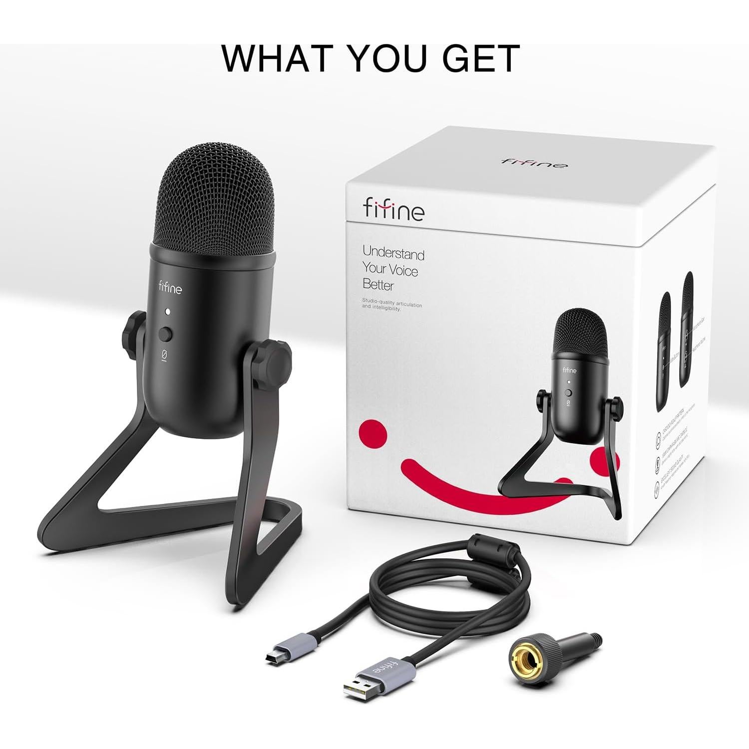 Micrófono USB FIFINE K678 para Podcasting y Streaming - 0.99 kg