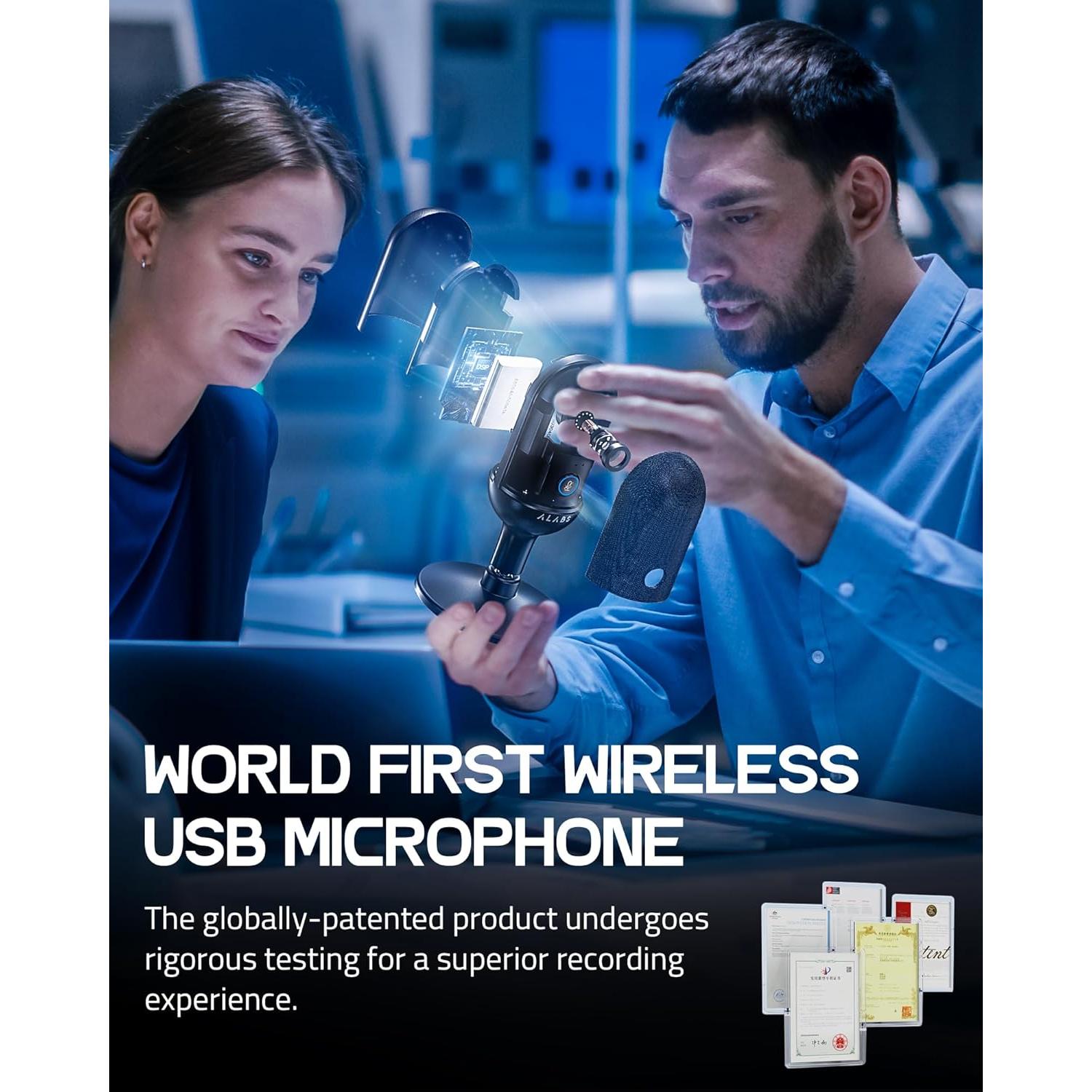 Micrófono Inalámbrico USB ALABS Cardioide para Podcast y Juegos