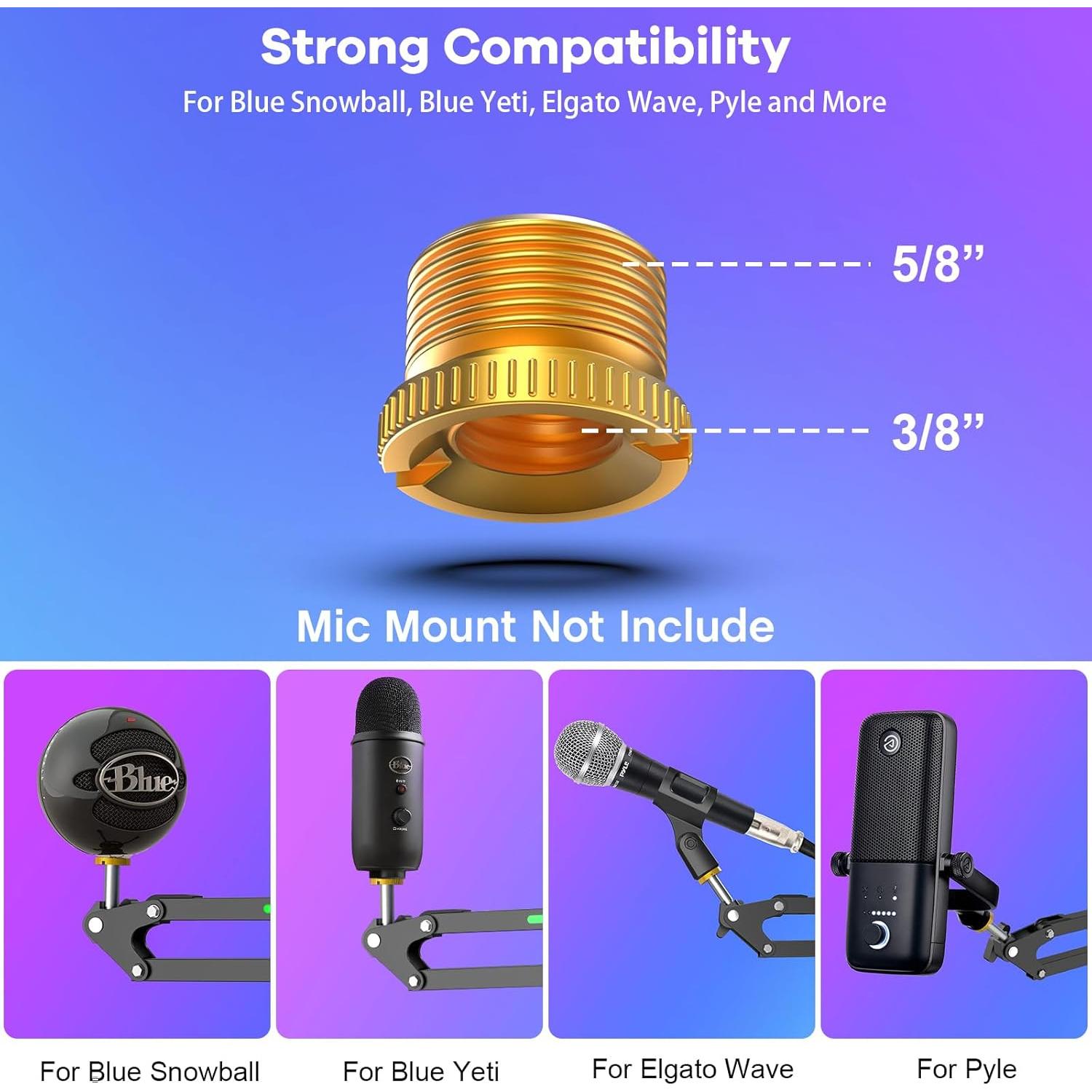 Soporte de Micrófono RGB ZealSound HT35, Brazo Ajustable 1.6kg