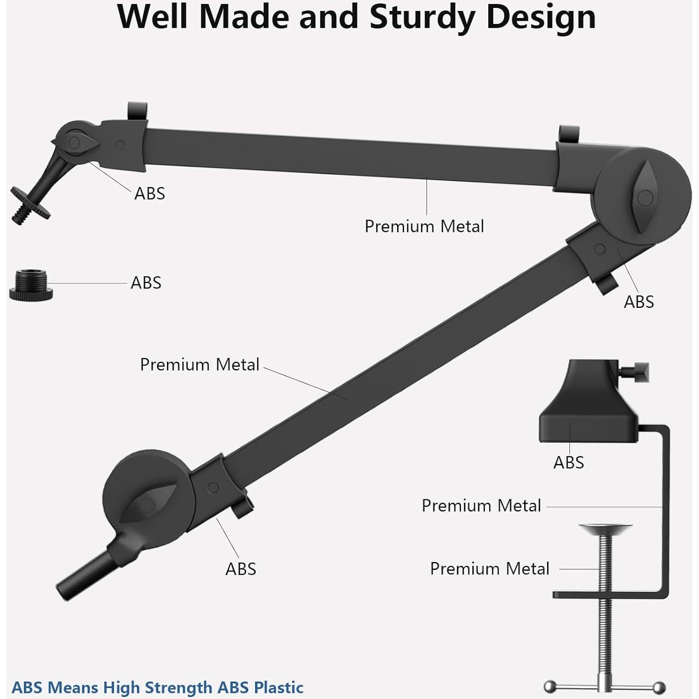 Soporte de Brazo para Micrófono Hayner-Seek MHS084 Ajustable