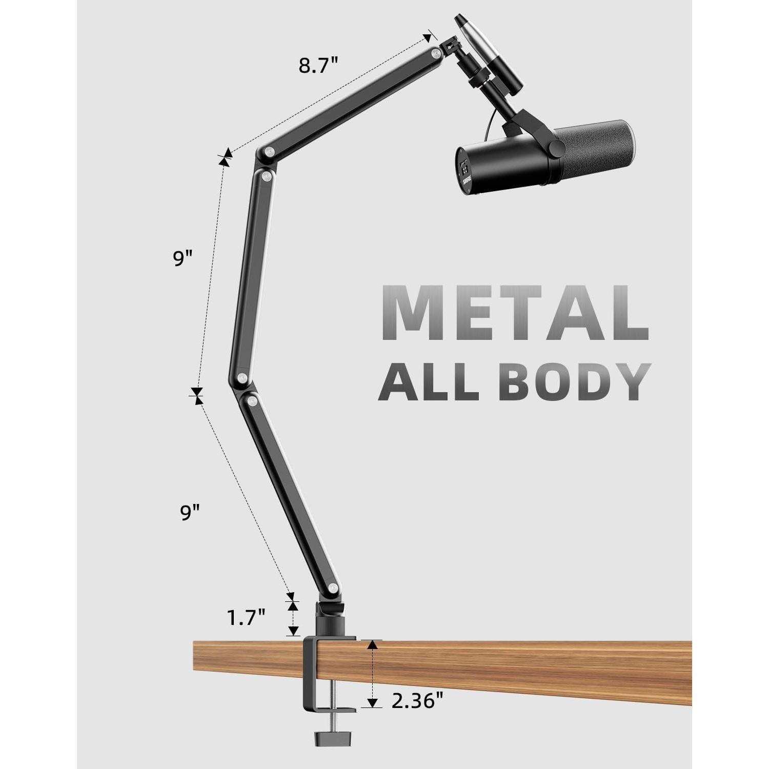 Brazo de Micrófono Todi TDMS02BKUS para Micrófonos Livianos