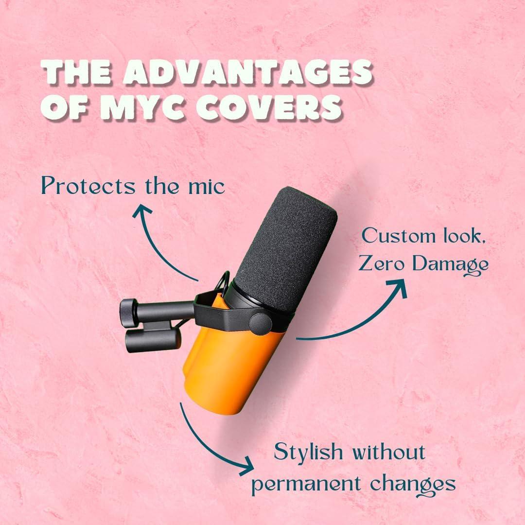 Cubierta de Micrófono Naranja Myc para Shure SM7B y SM7dB