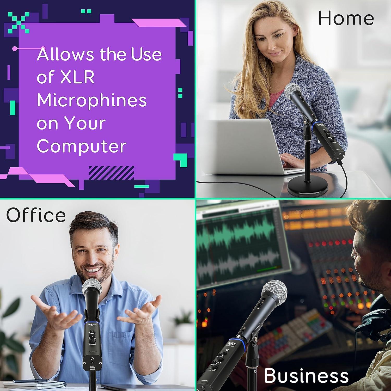 Adaptador XLR a USB Pyle PDUSBPP10 con Alimentación Phantom