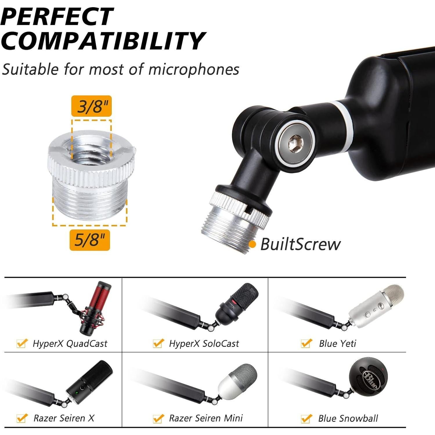 Brazo de Micrófono SUNMON para Blue Yeti y HyperX QuadCast