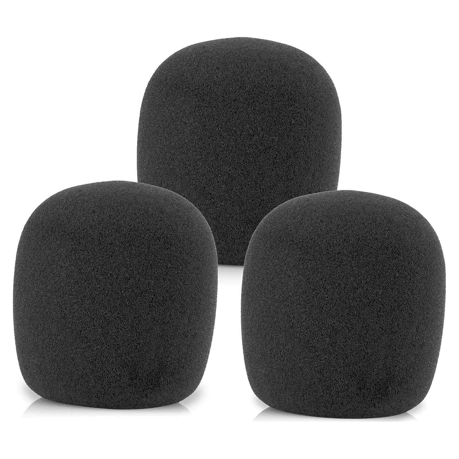 Funda de Espuma LEFXMOPHY SM58 Negra 3-Pack para Micrófono