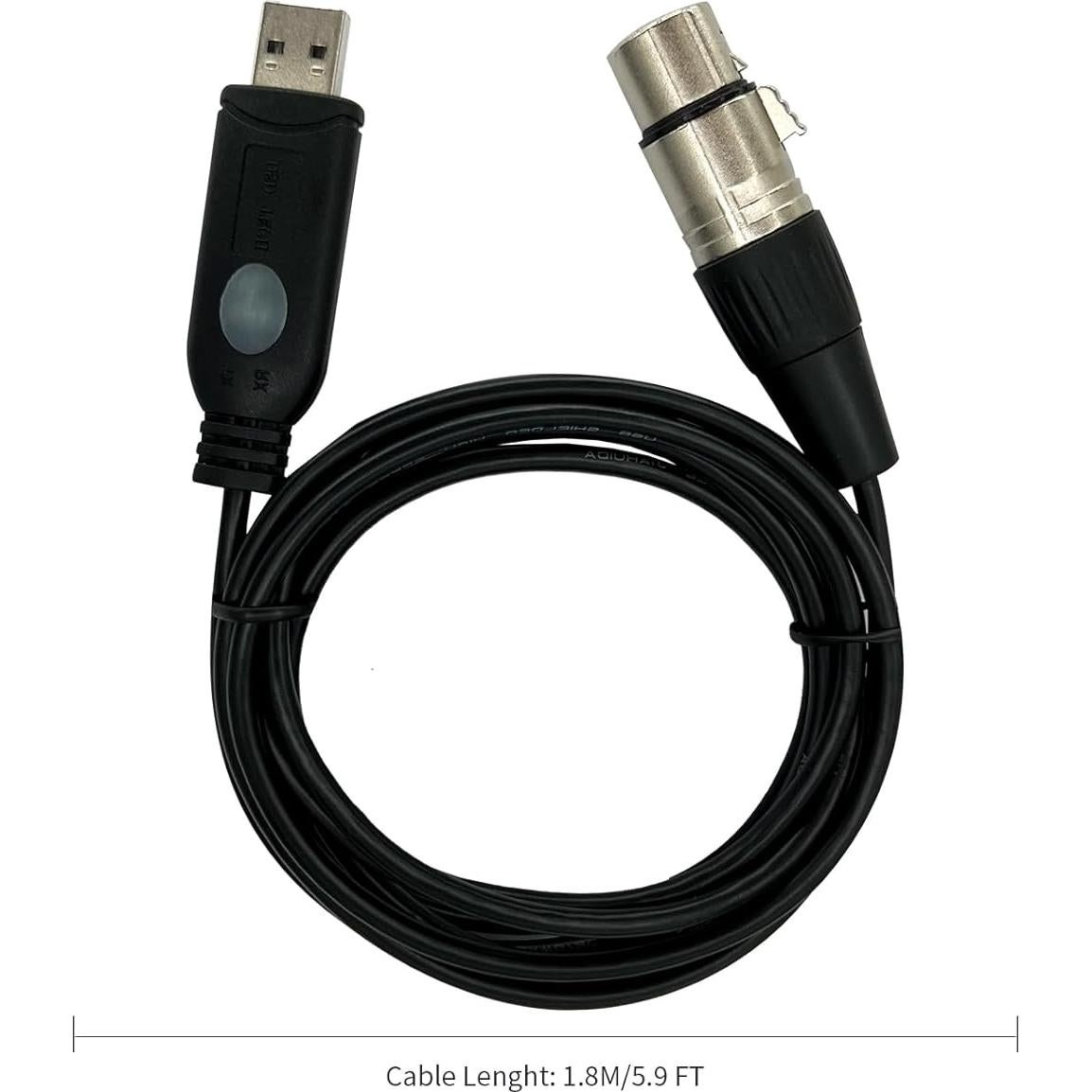 Cable USB a XLR DSD TECH SH-AU20A para Micrófonos Dinámicos 1.8m