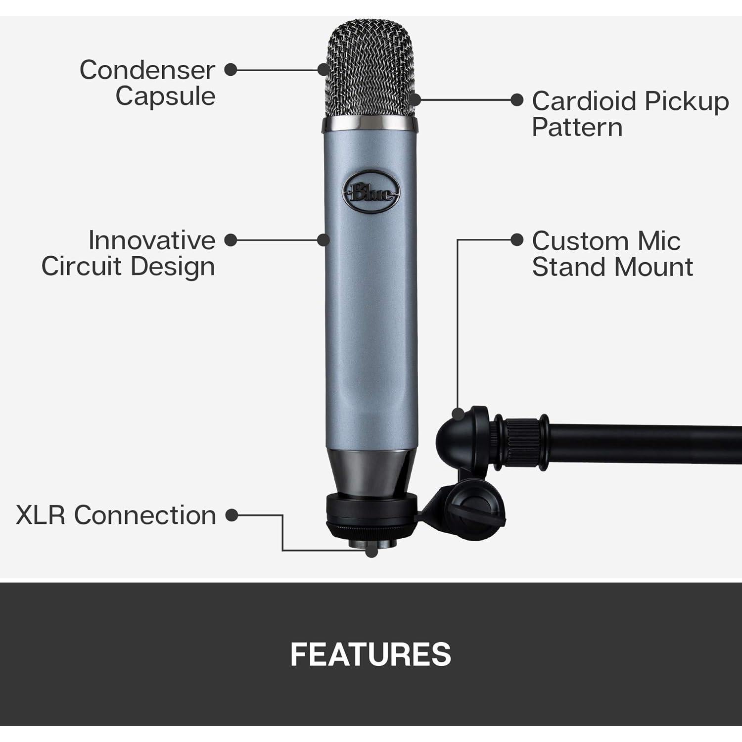 Micrófono de condensador Blue Ember XLR cardioide 380g