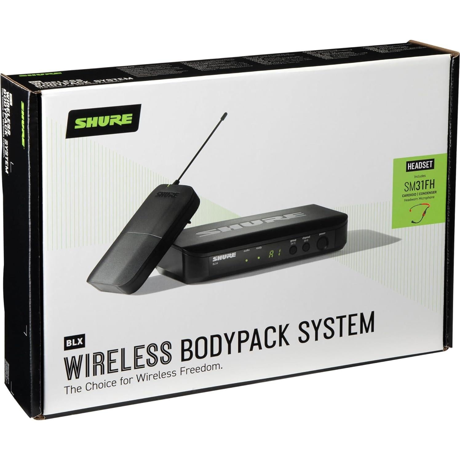 Micrófono Inalámbrico Shure BLX14/SM31 - 14h Batería, 100m Alcance