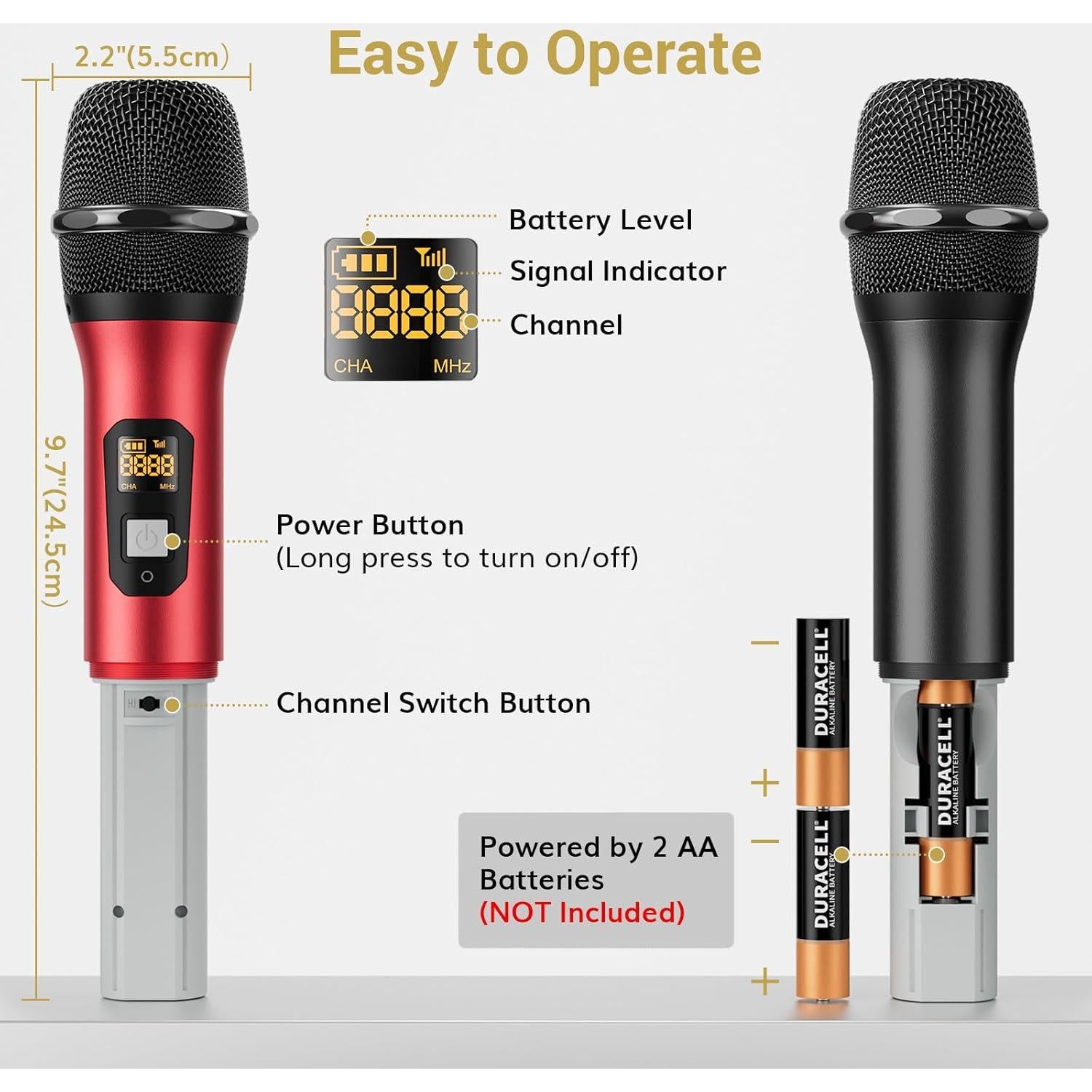 Micrófono Inalámbrico Profesional TONOR TW820, 2 Micrófonos, 60m