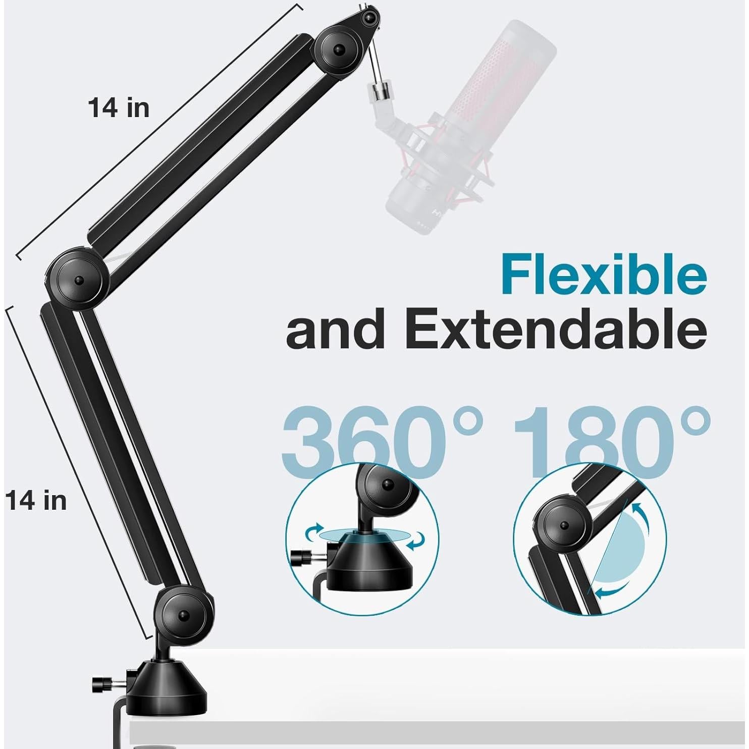 Soporte de Micrófono InnoGear PSA28-RD con Gestión de Cables