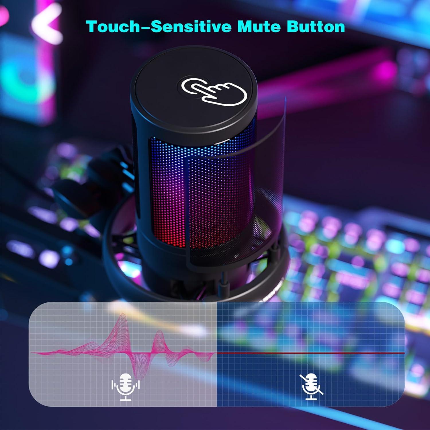 Micrófono USB K Kasonic ME6S para Gaming y Streaming con Brazo