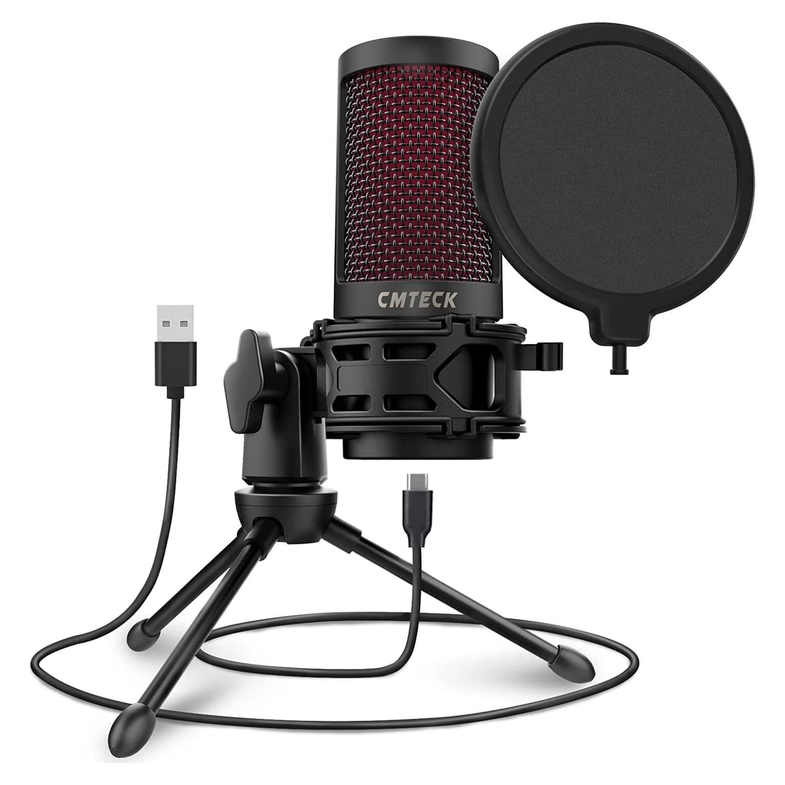 Micrófono USB CMTECK XM550 con Filtro Anti-Pop y Silencio