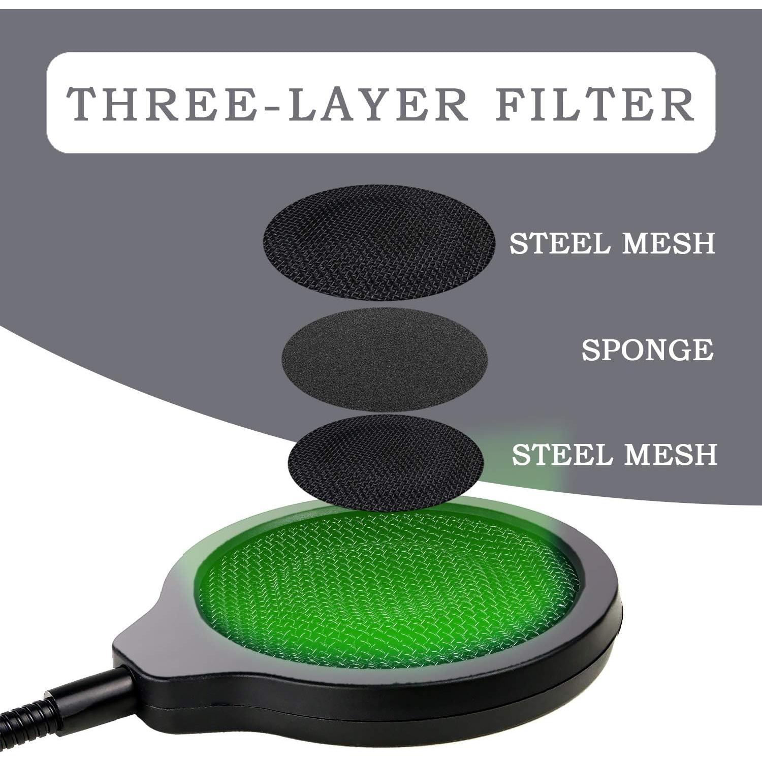 Filtro Pop YOUSHARES 10 cm 3 Capas con Clip Flexible para Shure MV7