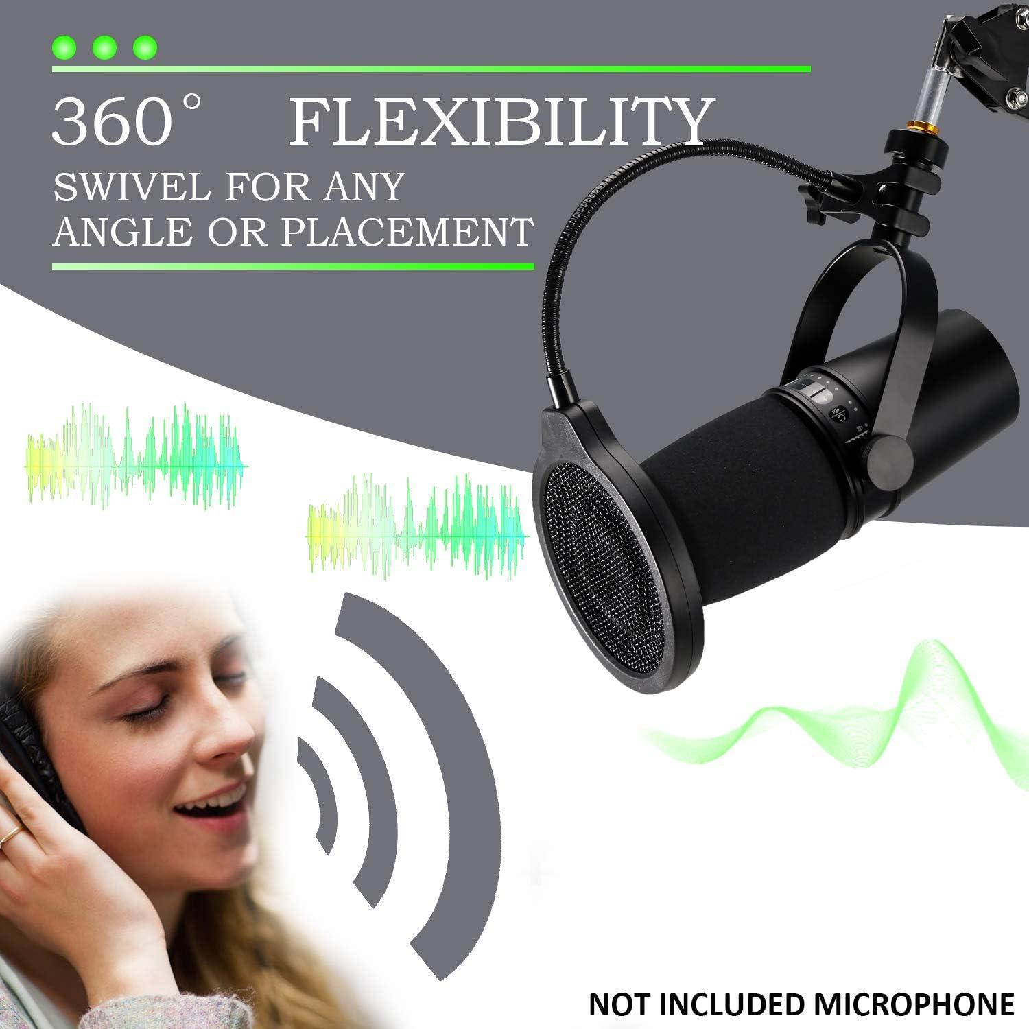 Filtro Pop YOUSHARES 10 cm 3 Capas con Clip Flexible para Shure MV7