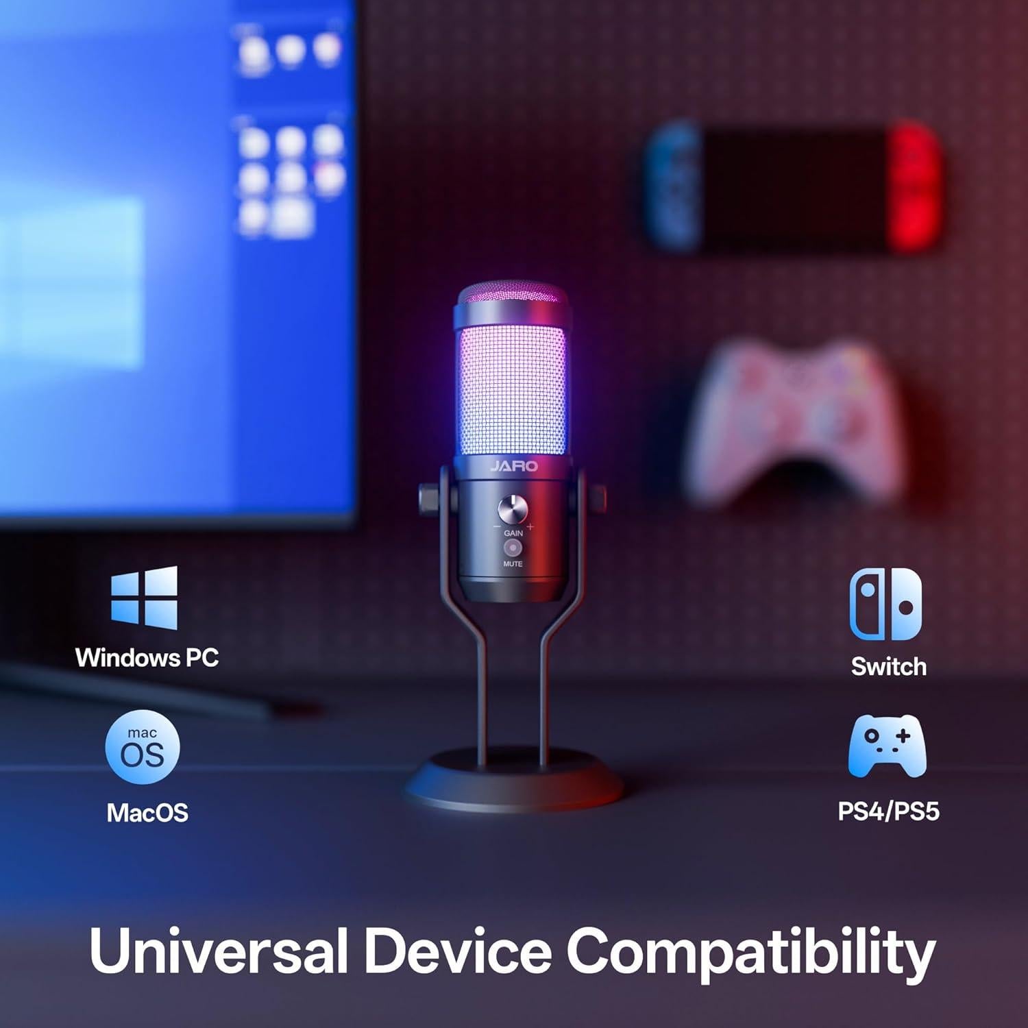 Micrófono de Condensador JARO J100-CS Cardioide USB 192kHz