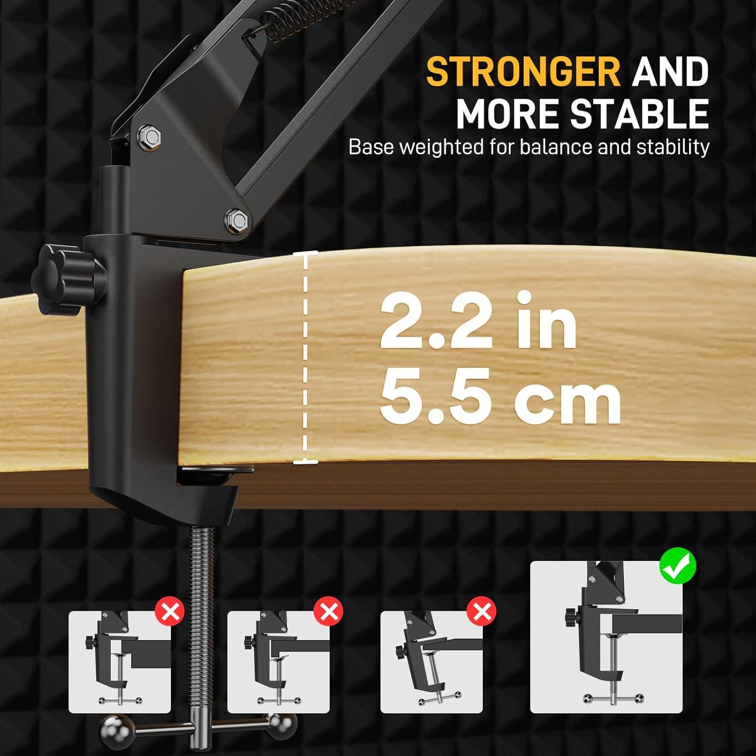 Brazo de Micrófono MAONO BA20 Negro Ajustable para Podcasting