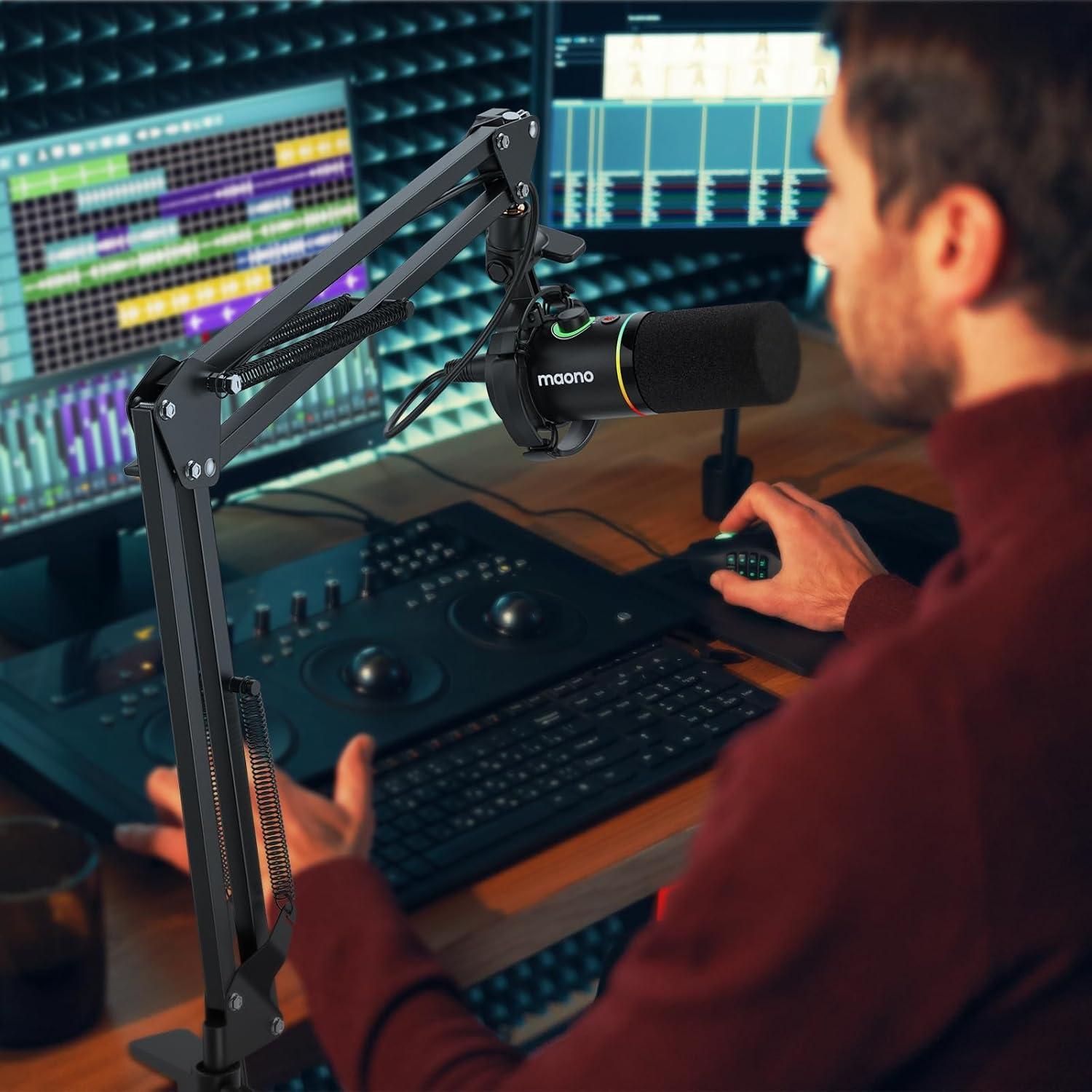 Brazo de Micrófono MAONO BA20 Negro Ajustable para Podcasting