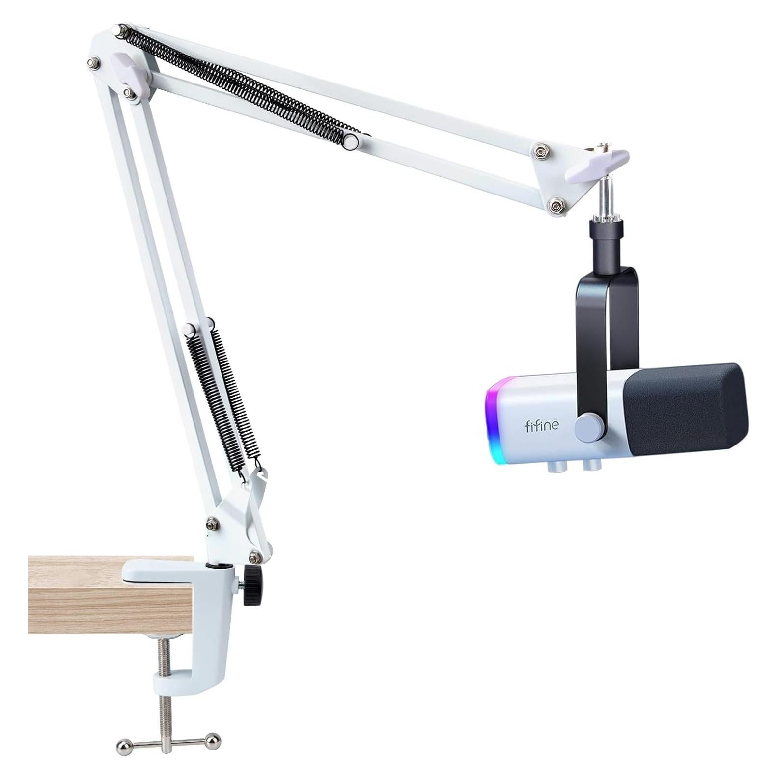 Brazo de Boom Blanco SUNMON para Micrófono Fifine AM8 - Soporte Ajustable