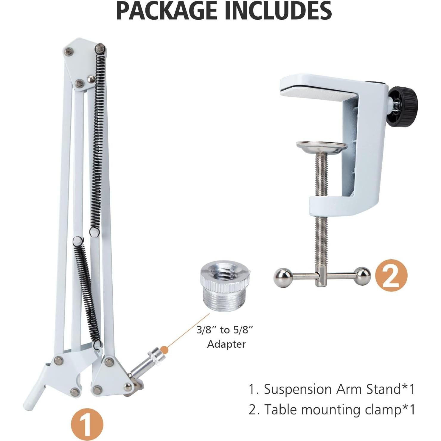 Brazo de Boom Blanco SUNMON para Micrófono Fifine AM8 - Soporte Ajustable