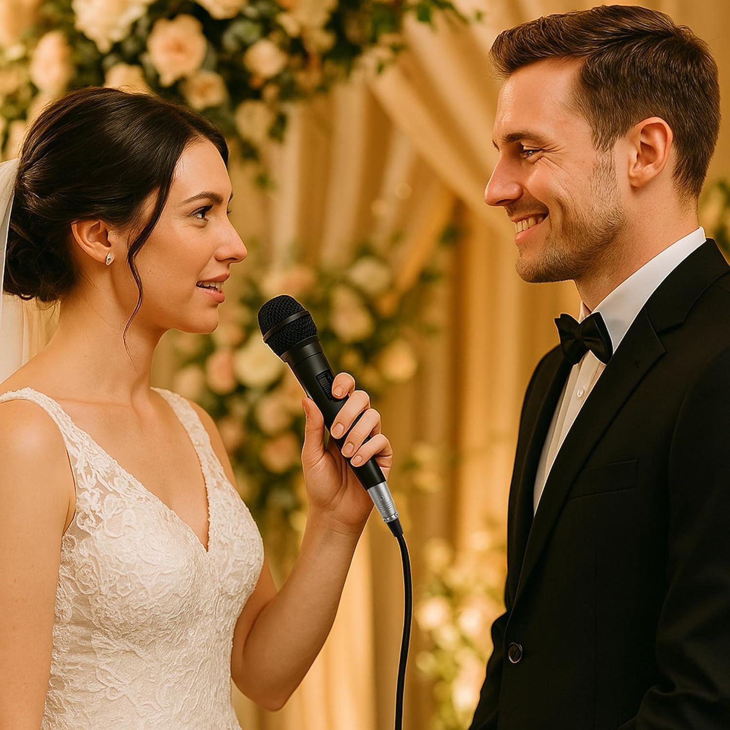 Dynamic Mic XLR – Wired Karaoke Microphone with 15ft Cable, Handheld Vocal Microphone for Singing, Dj, Podcasting, and PA Systems, Complete 7 Piece Microfono Kit