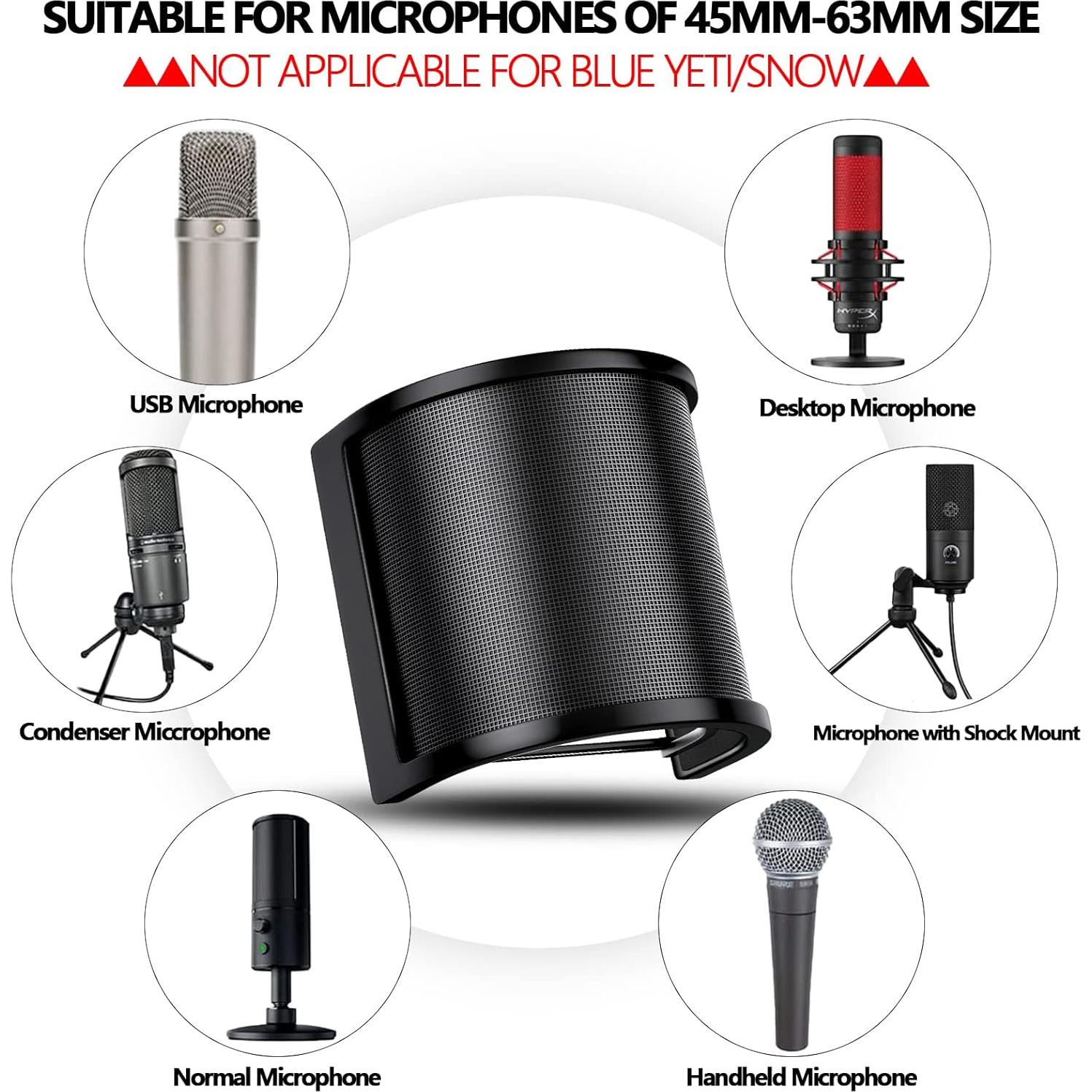 Filtro Pop PEMOTech 3 Capas para Micrófono 45-61 mm