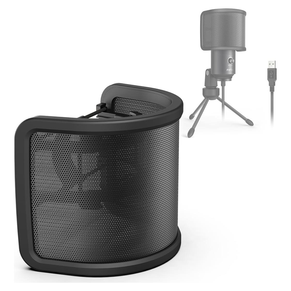 Filtro Pop para Micrófono FIFINE U1 - Pantalla Compacta Negra