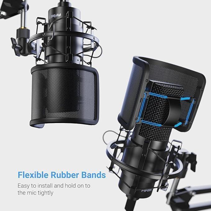 Filtro Pop para Micrófono FIFINE U1 - Pantalla Compacta Negra