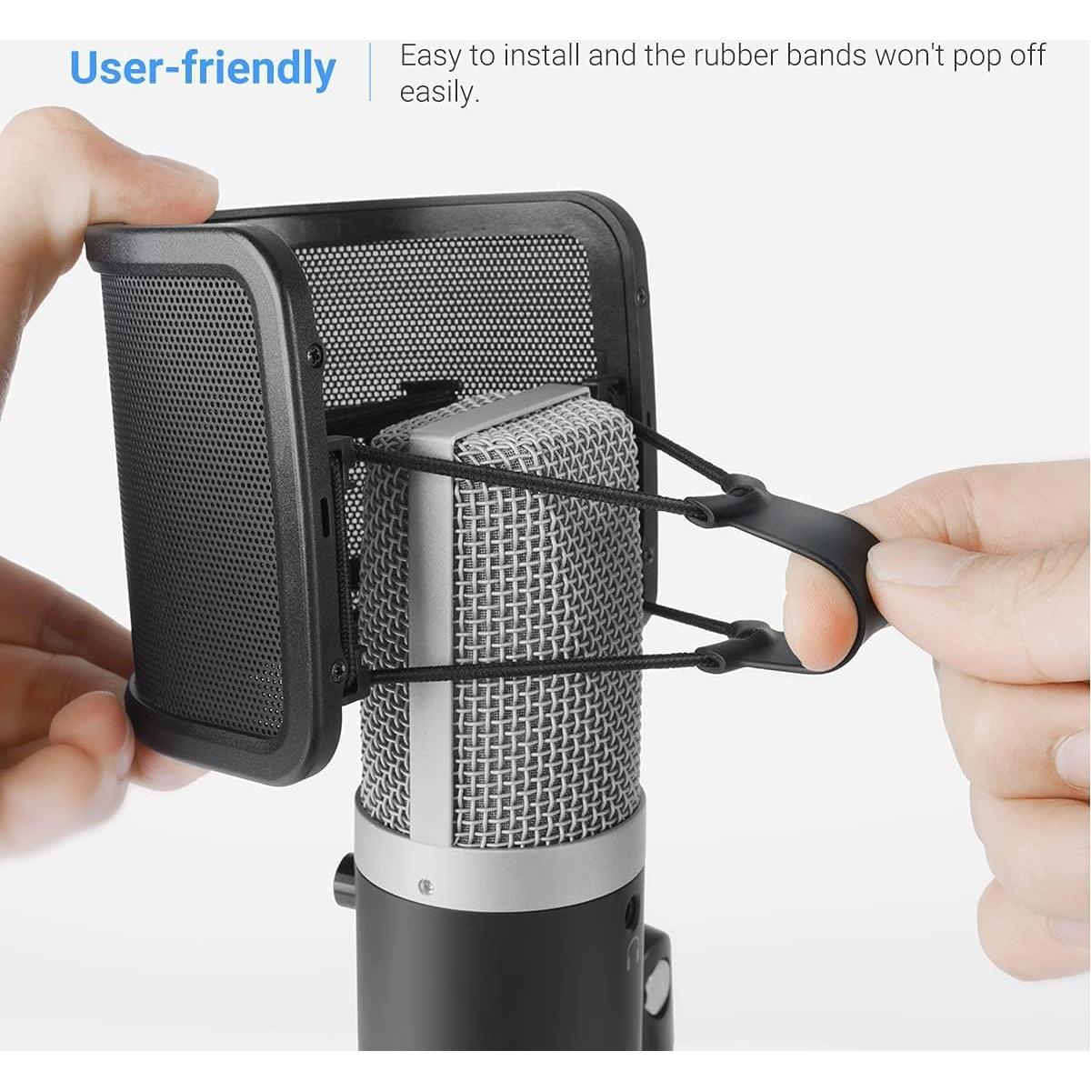 Filtro Pop para Micrófono FIFINE U1 - Pantalla Compacta Negra