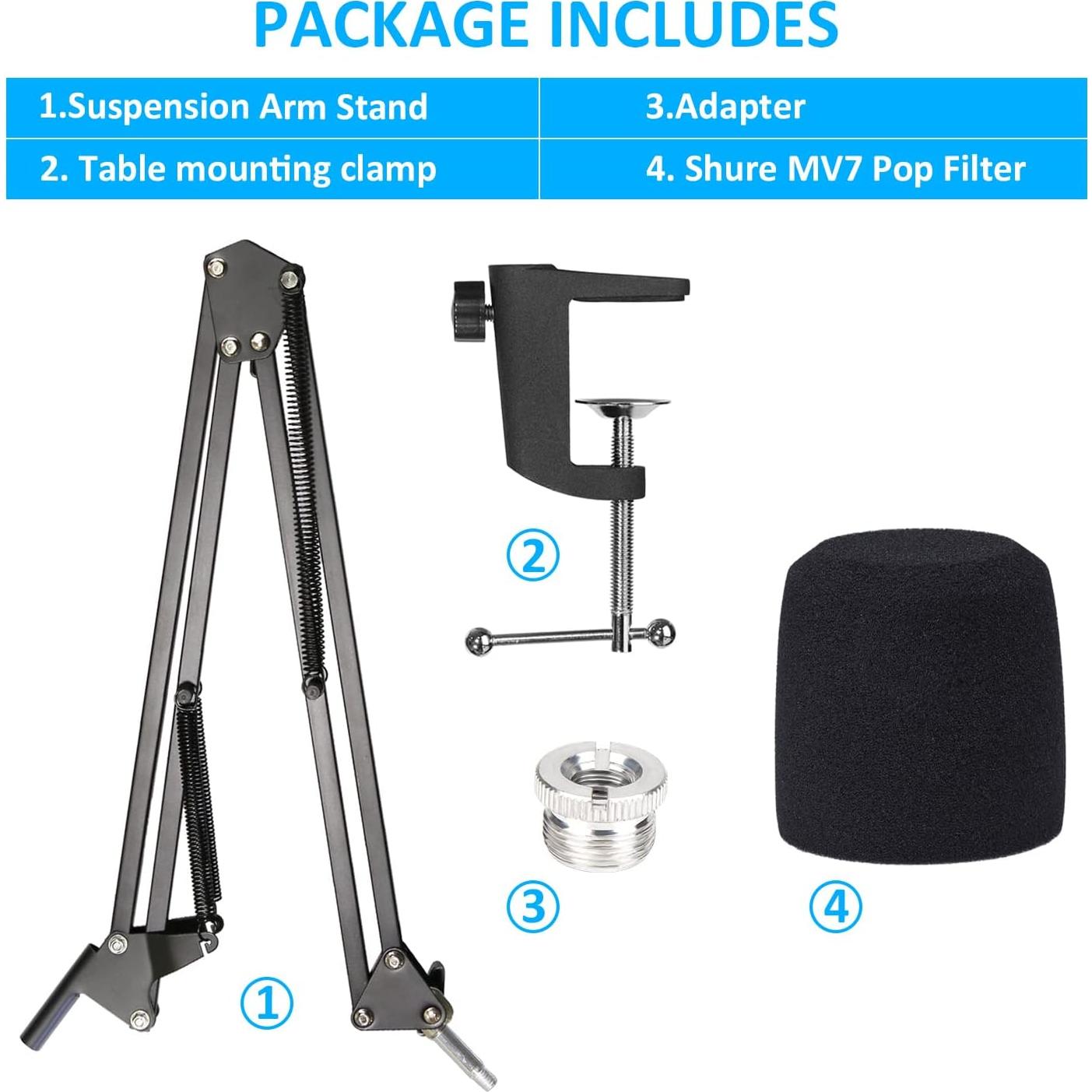 Soporte de Micrófono SUNMON MV7 con Filtro Antipop Ajustable