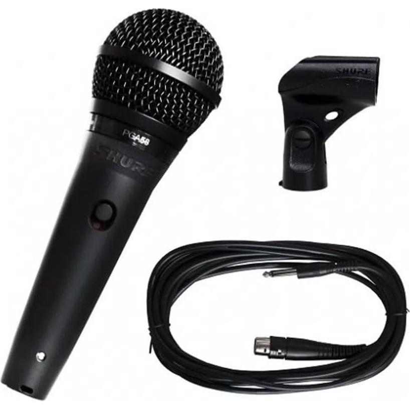 Kit Micrófono Vocal Dinámico Shure PGA58 con Soporte y Cable