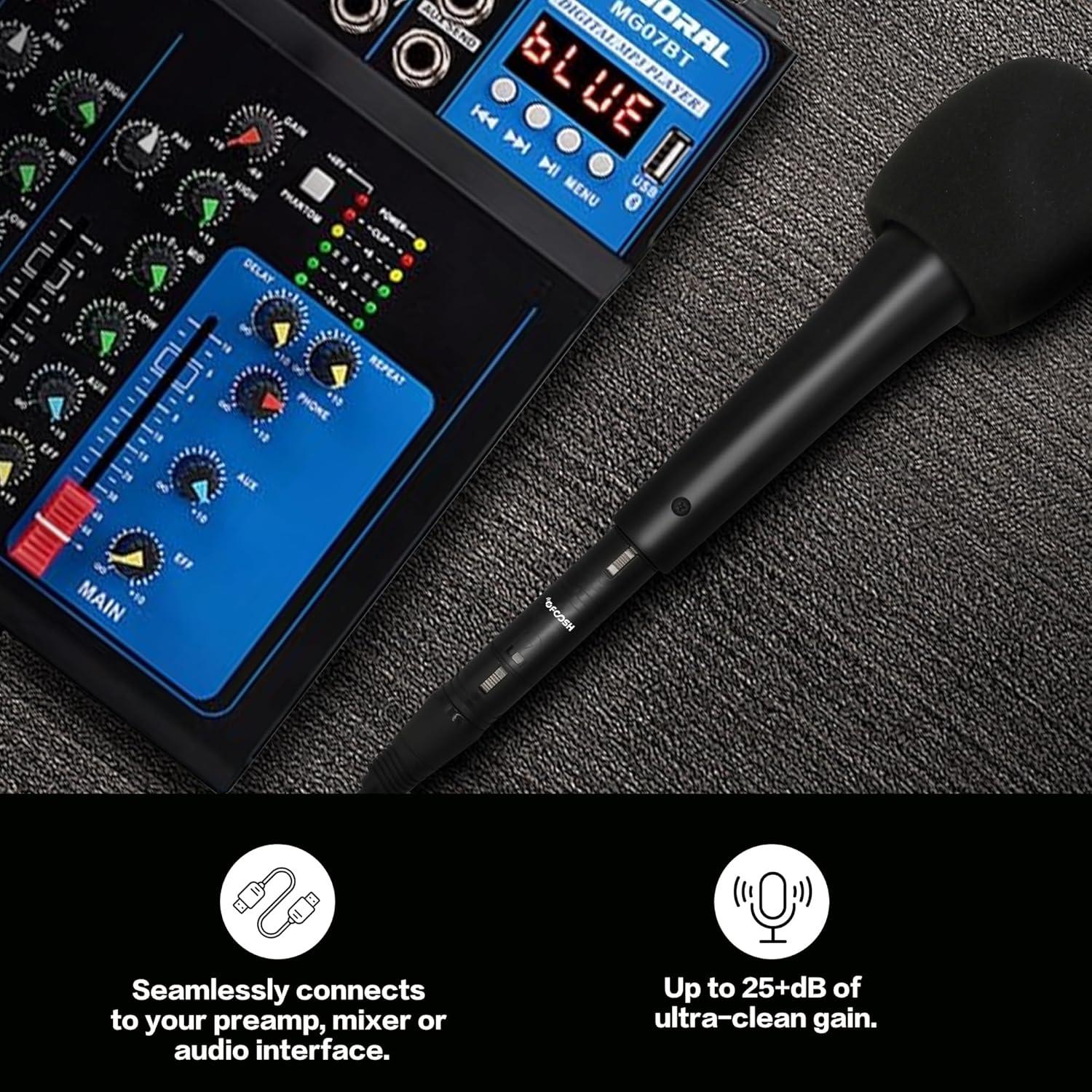 Amplificador de Micrófono OFCOSH OM-2 25dB Phantom para Estudio