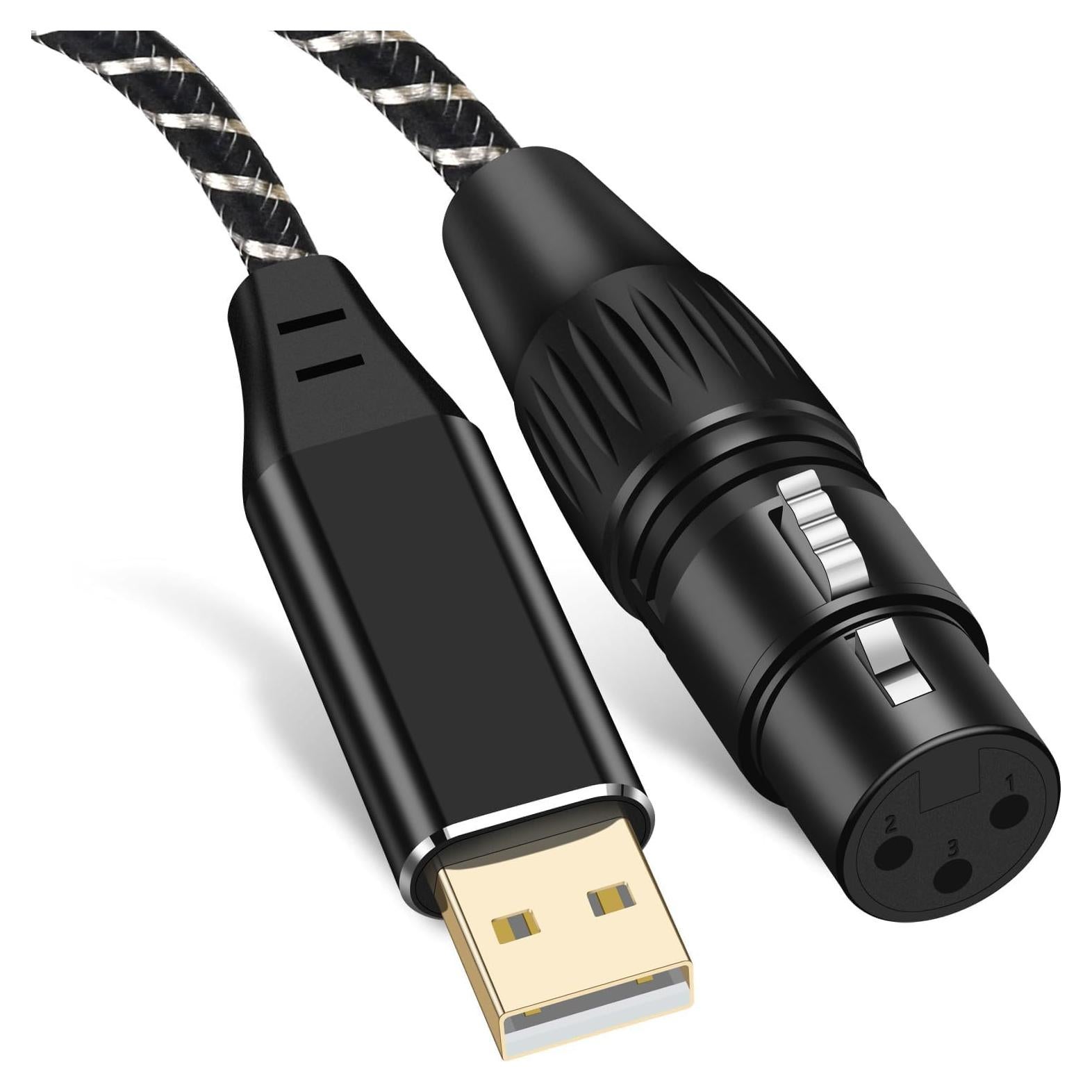 Cable XLR a USB Puzkom 2m con DAC para grabación y streaming