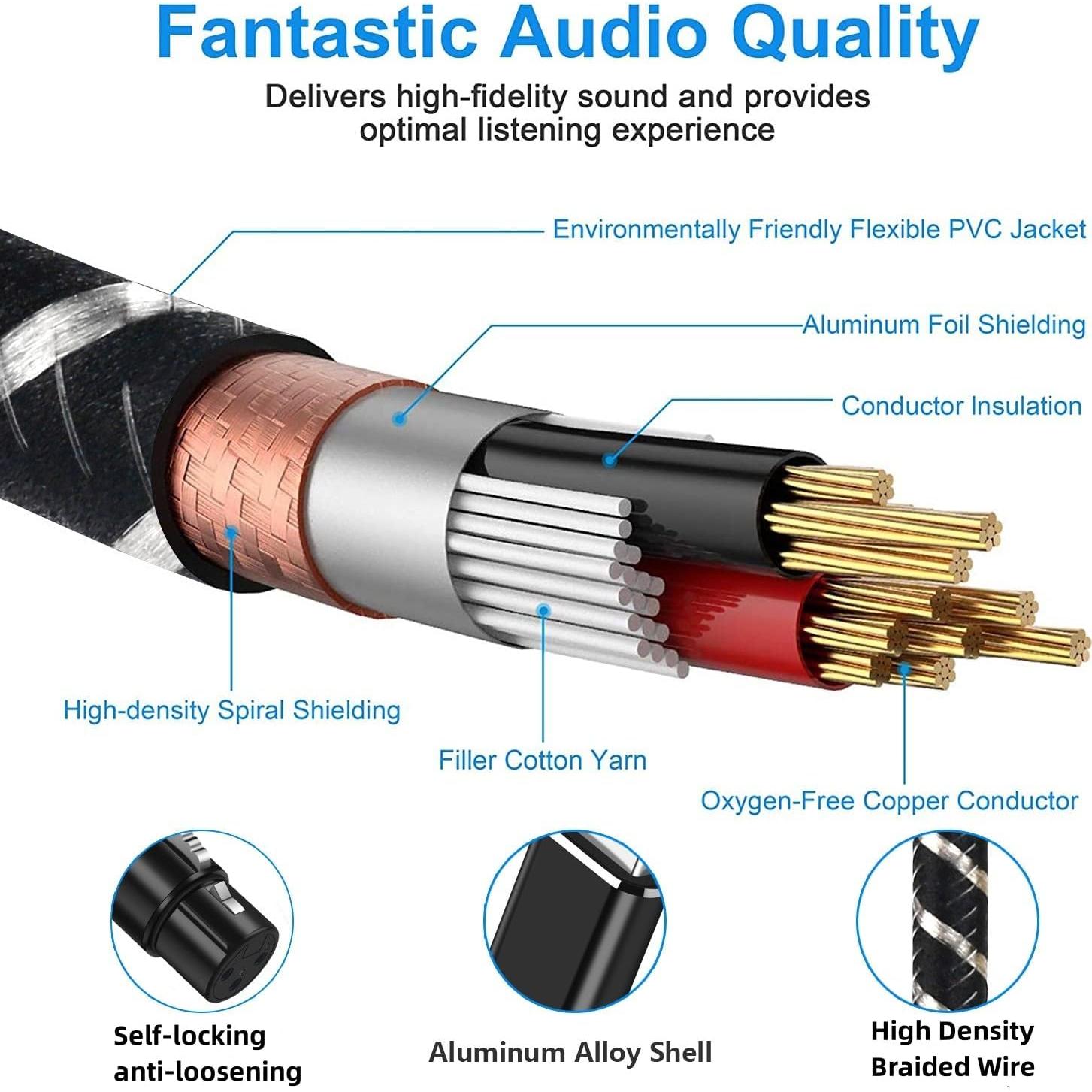 Cable XLR a USB Puzkom 2m con DAC para grabación y streaming