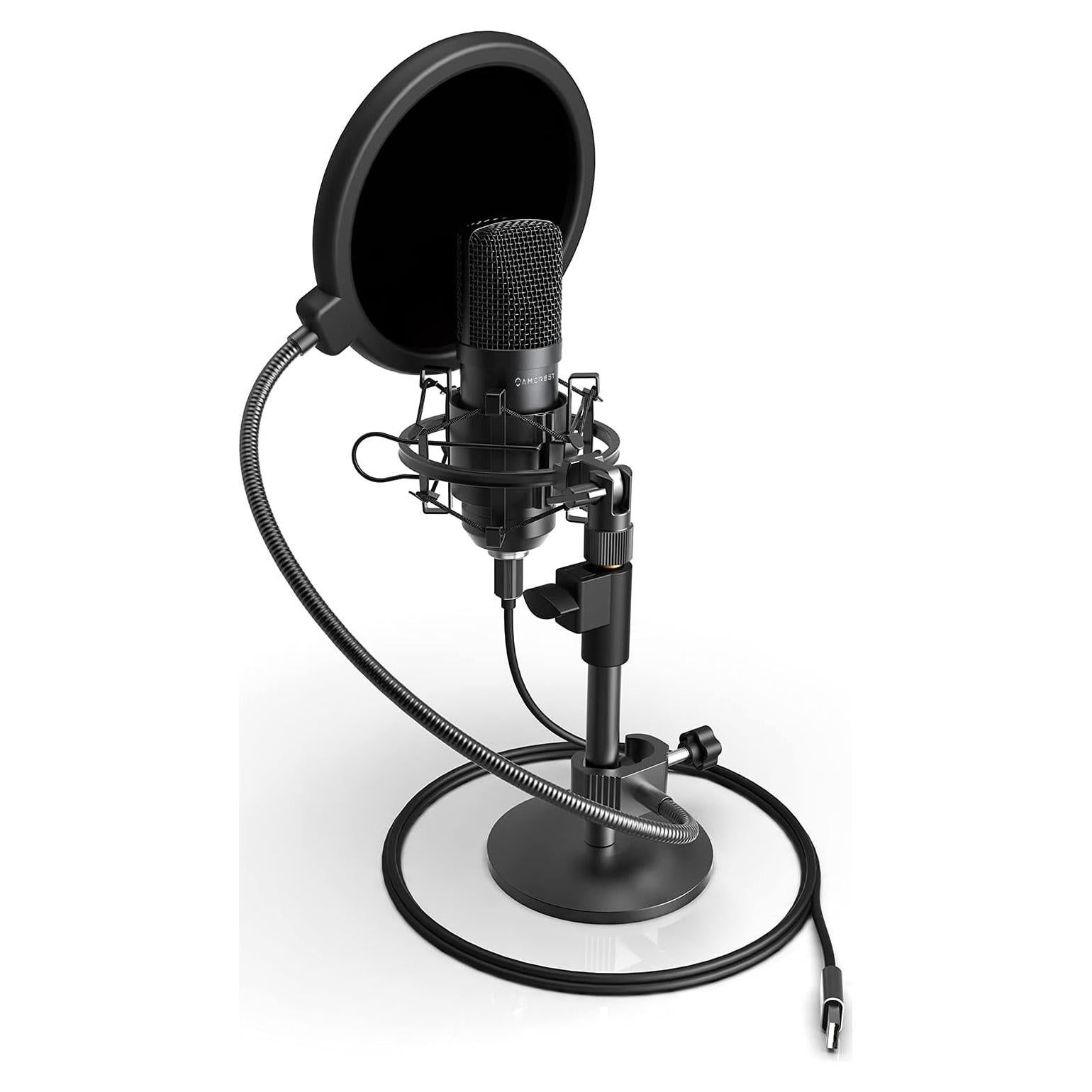 Micrófono USB Amcrest AM430-PS para Podcast y Streaming