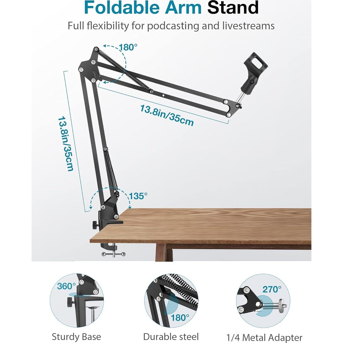 Soporte para Webcam InnoGear WS065, Brazo Ajustable 1.8 kg