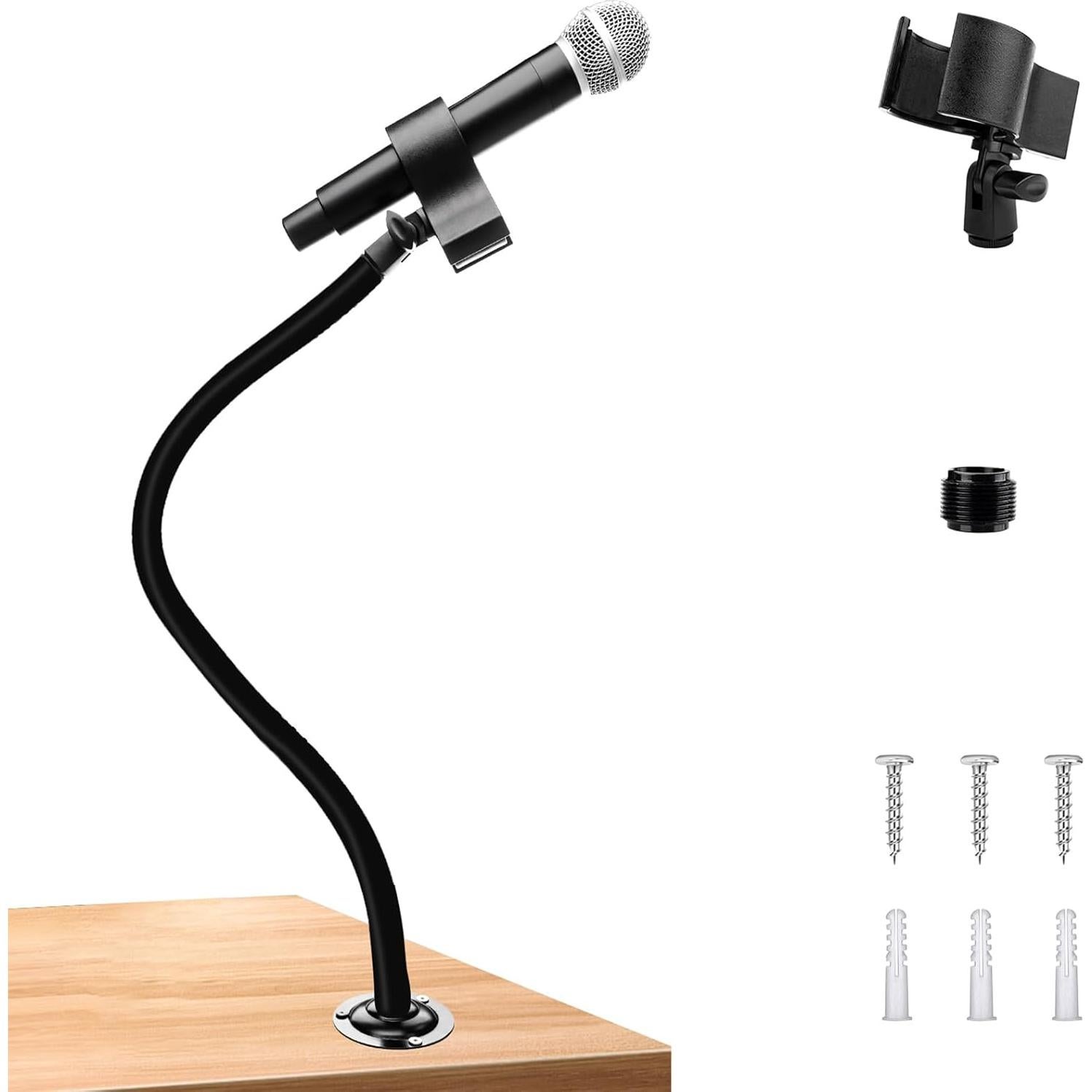Soporte de Micrófono Flexible 60 cm con Base de Metal MK0107