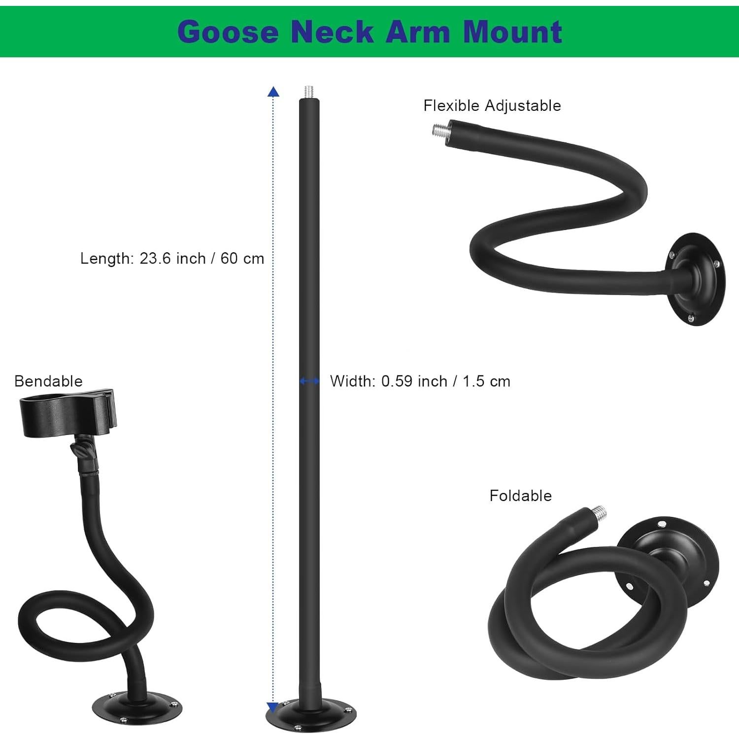 Soporte de Micrófono Flexible 60 cm con Base de Metal MK0107