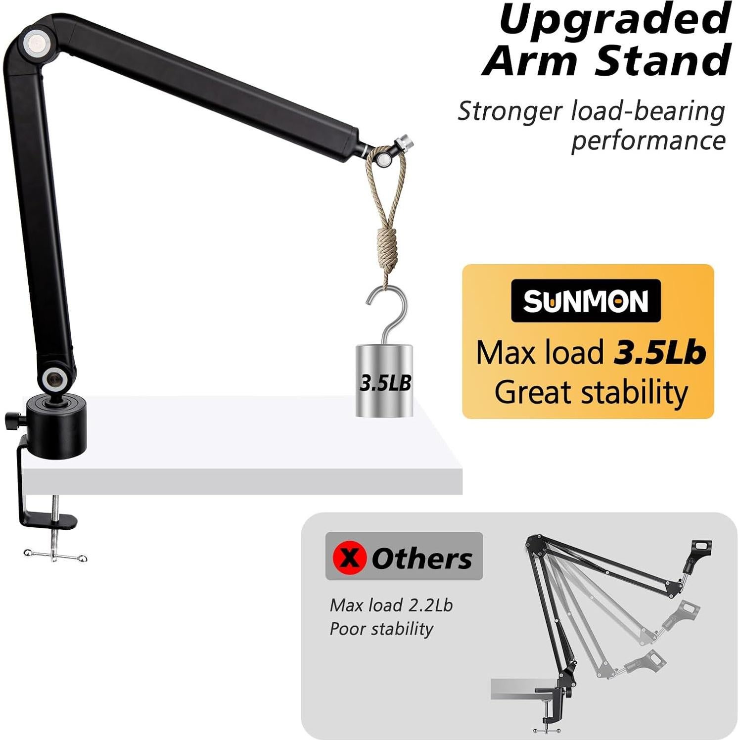 Brazo de Micrófono SUNMON para Shure SM7B - Metal Ajustable