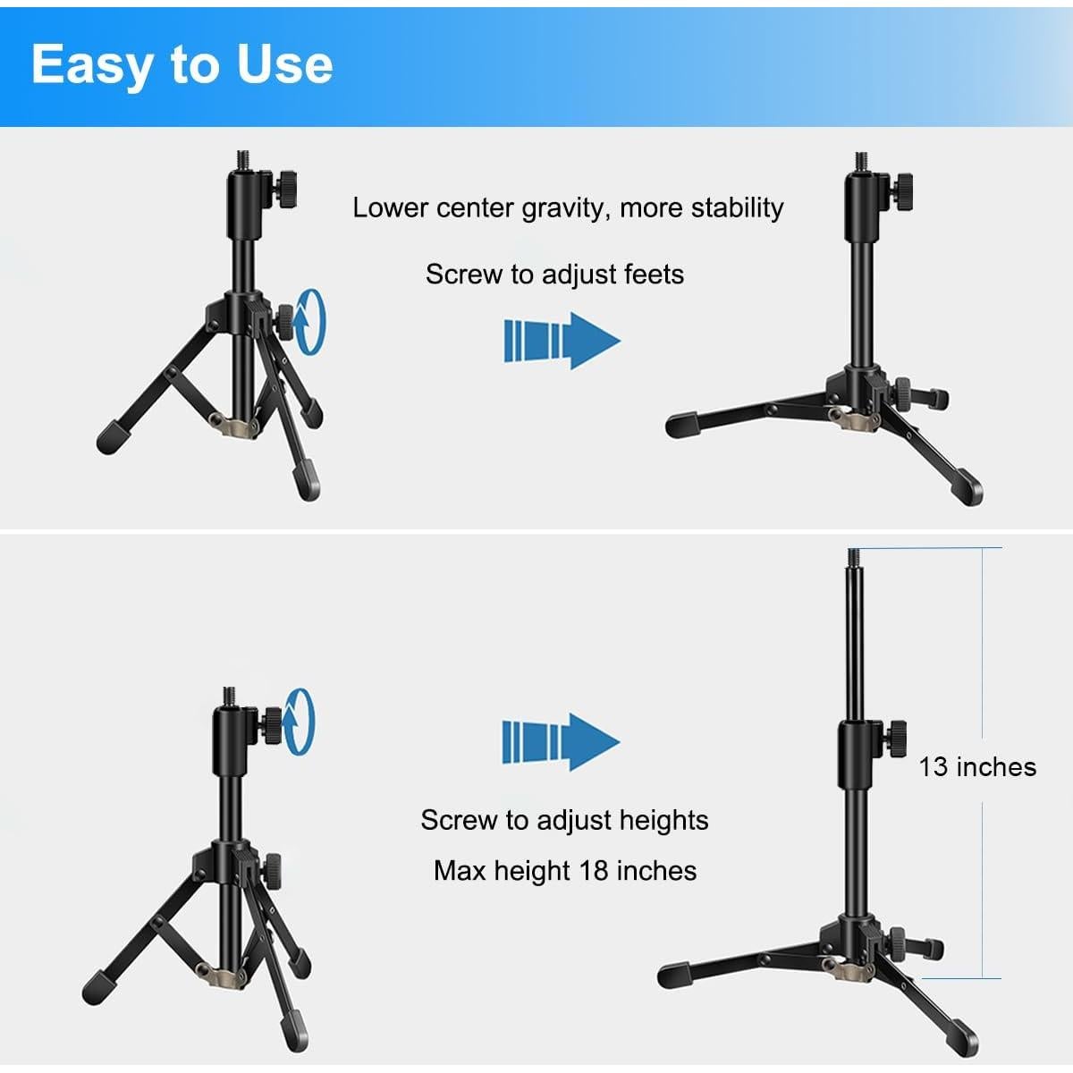 Soporte de Micrófono de Escritorio JCWINY Ajustable con Filtro Antipop