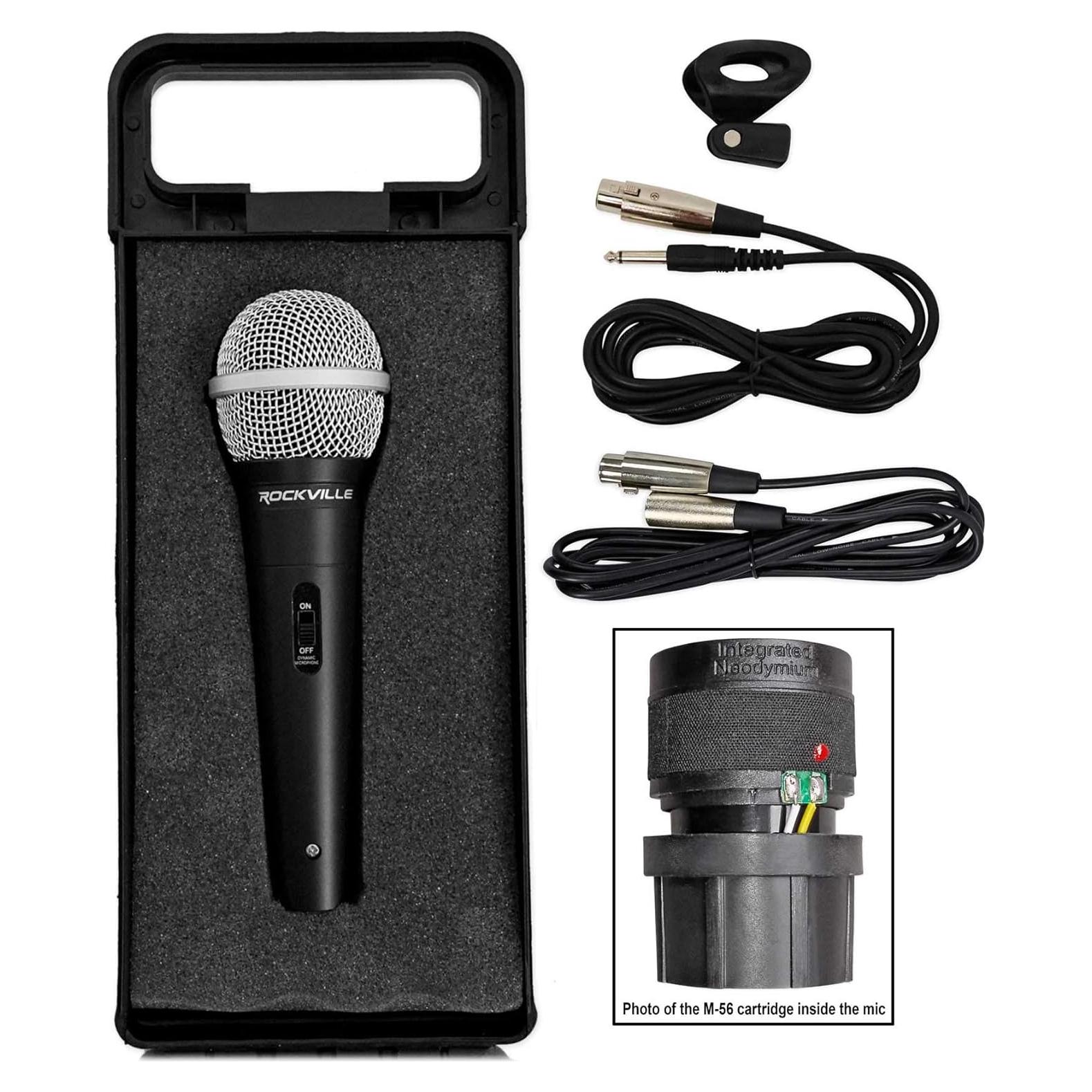 Micrófono Dinámico Rockville RMC-XLR con 2 Cables XLR