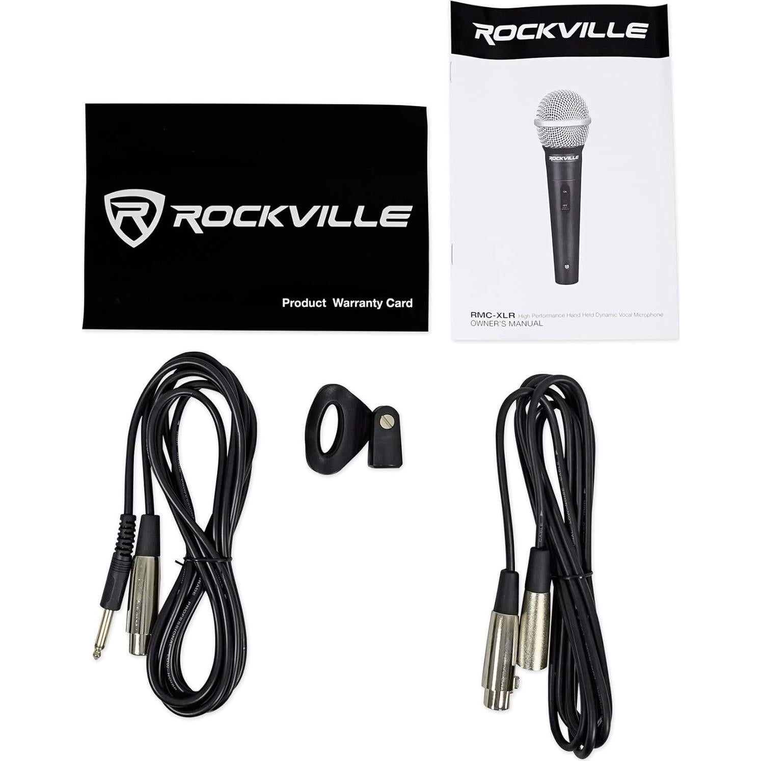 Micrófono Dinámico Rockville RMC-XLR con 2 Cables XLR